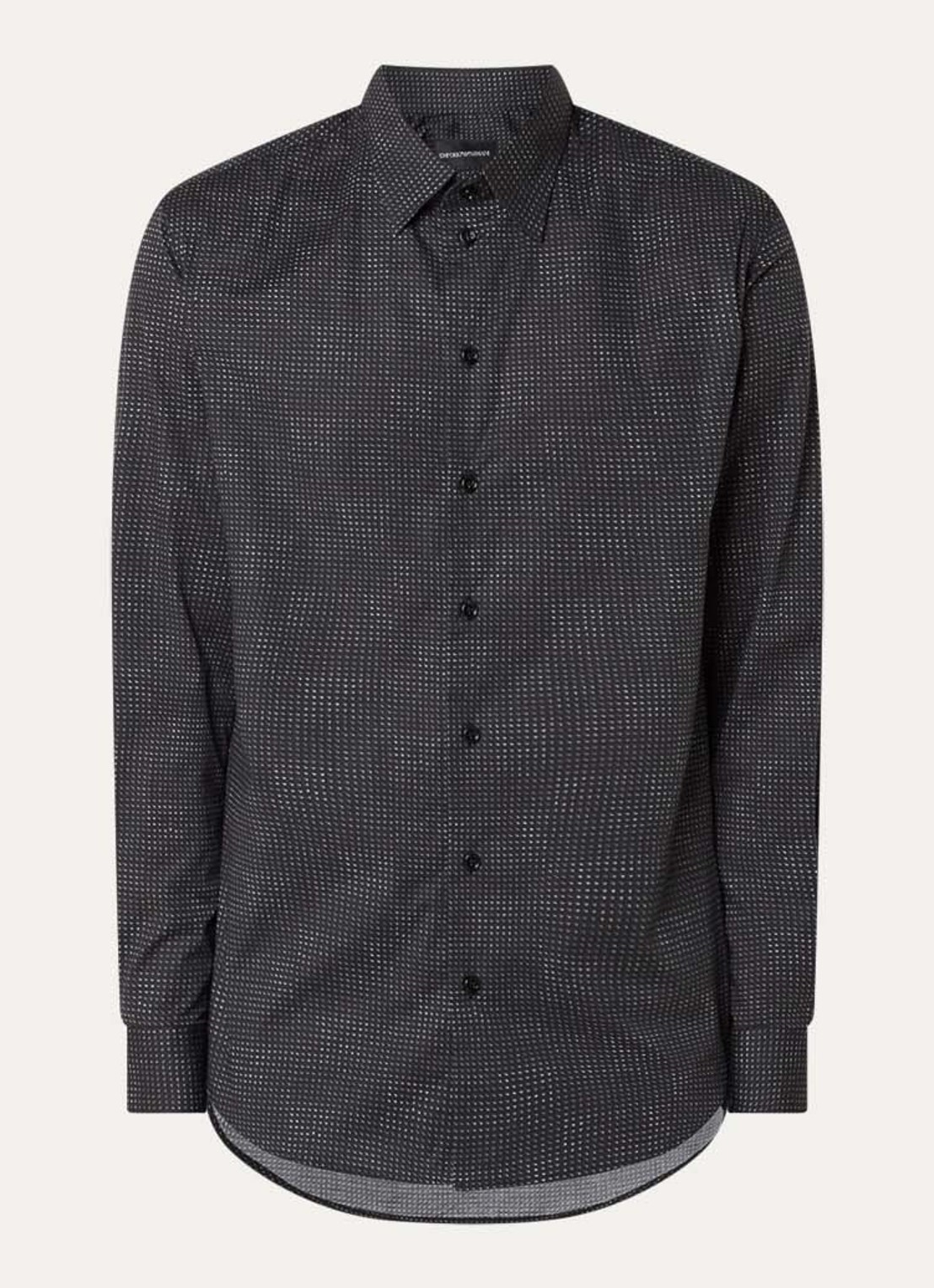 Armani Regular fit overhemd van katoen - voorkant zwart