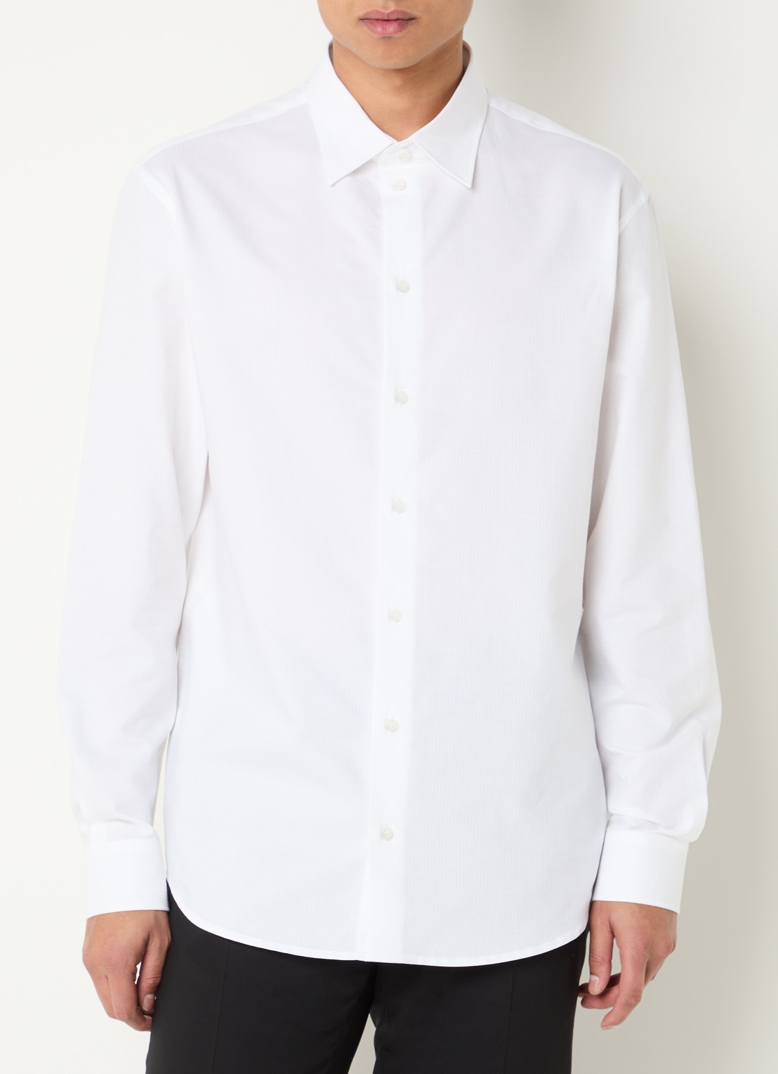 Armani Regular fit overhemd van katoen - detail 4 wit