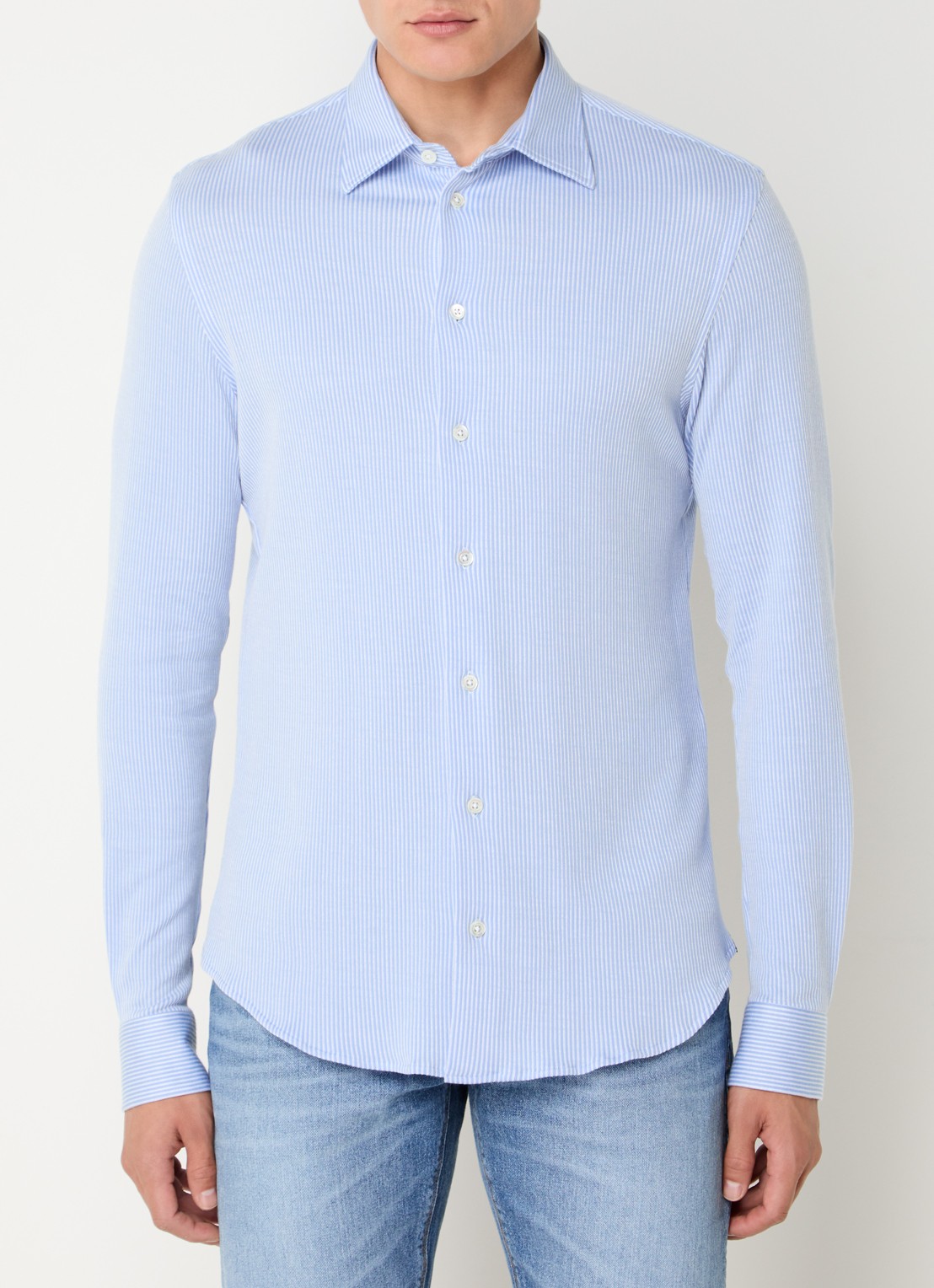 Armani Regular fit overhemd   - detail 4 blauwgrijs