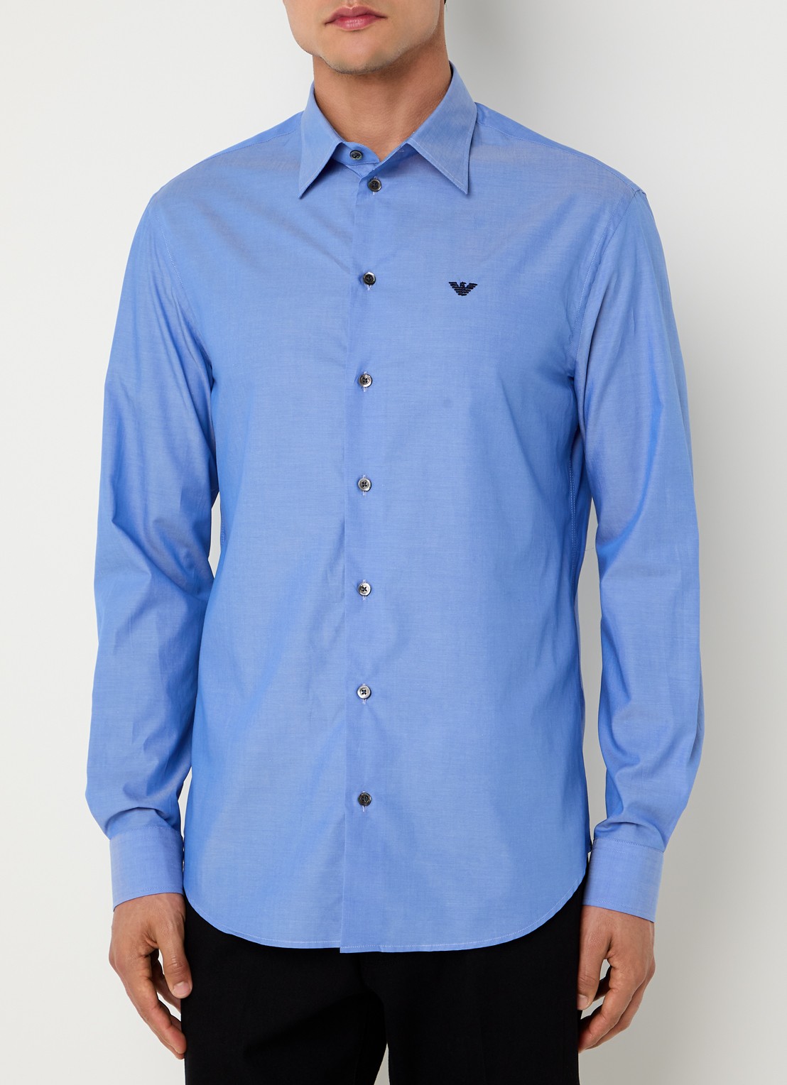 Armani Regular fit overhemd   - detail 4 blauw