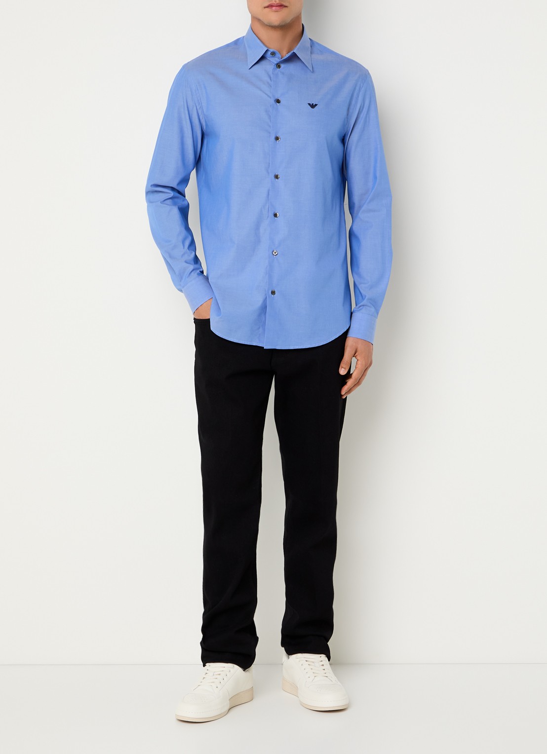Armani Regular fit overhemd   - voorkant 3 blauw