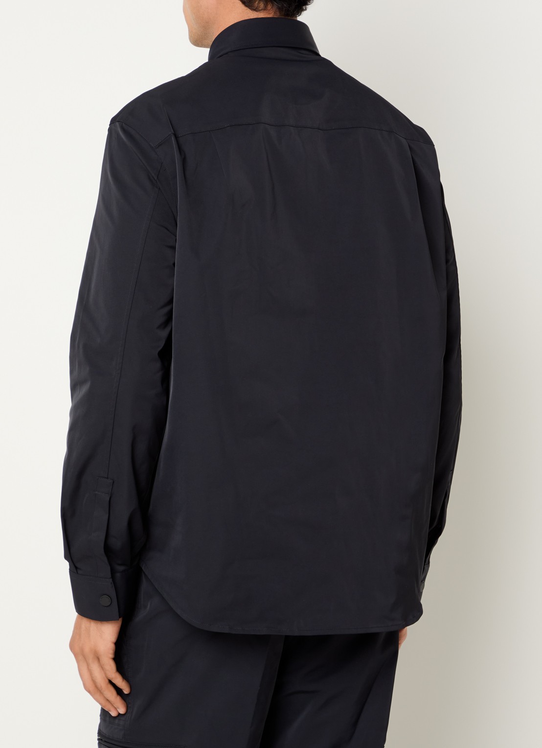 Armani Regular fit overshirt met borstzak - achterkant donkerblauw
