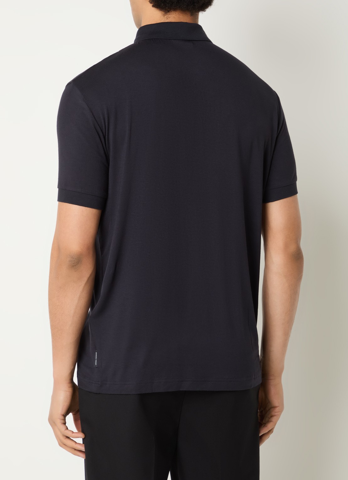 Armani Regular fit polo met halve rits - achterkant 3 donkerblauw