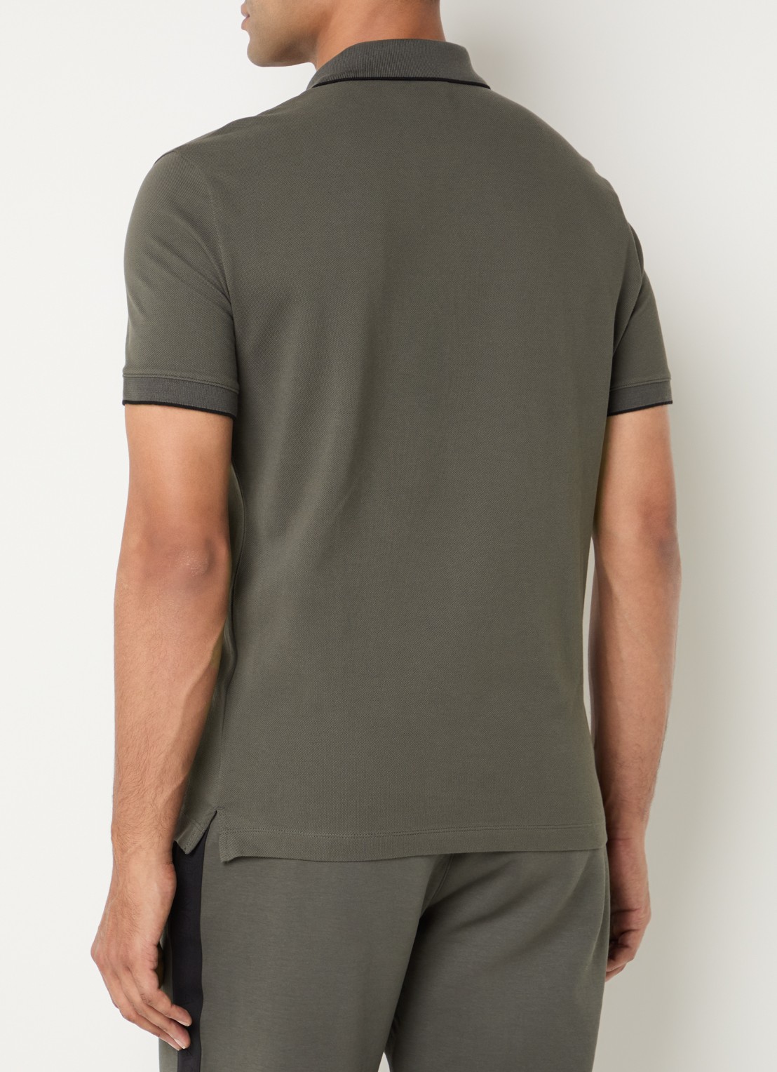 Armani Regular fit polo met logo - achterkant 2 bronsgroen