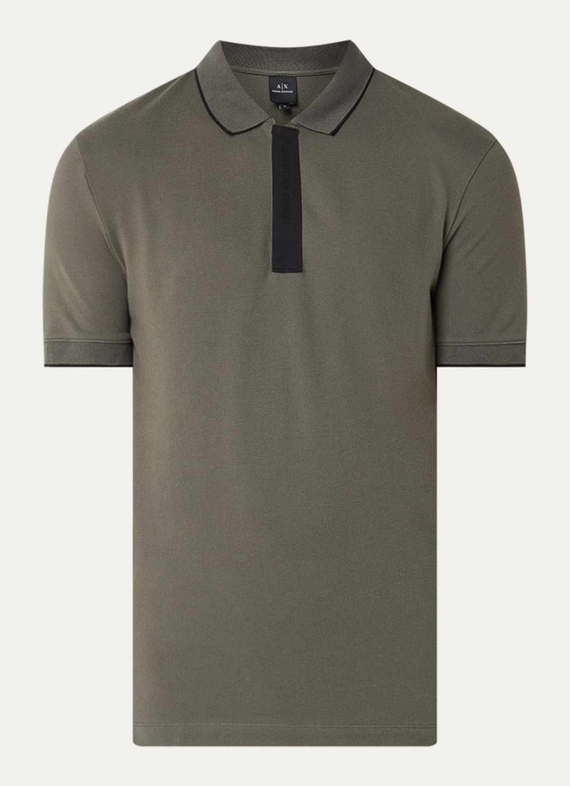Armani Regular fit polo met logo - voorkant 3 bronsgroen