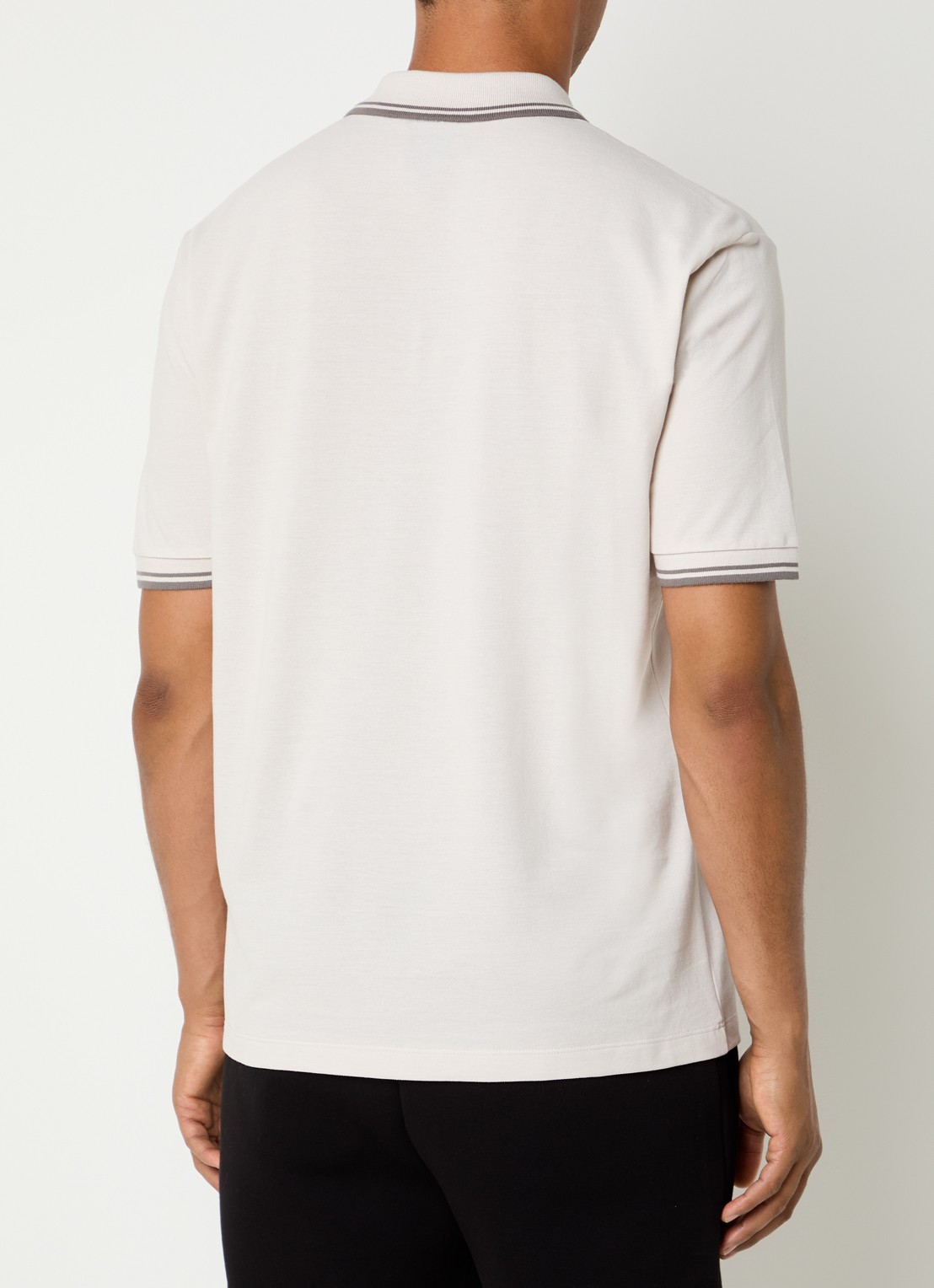 Armani Regular fit polo met logo - achterkant 2 creme