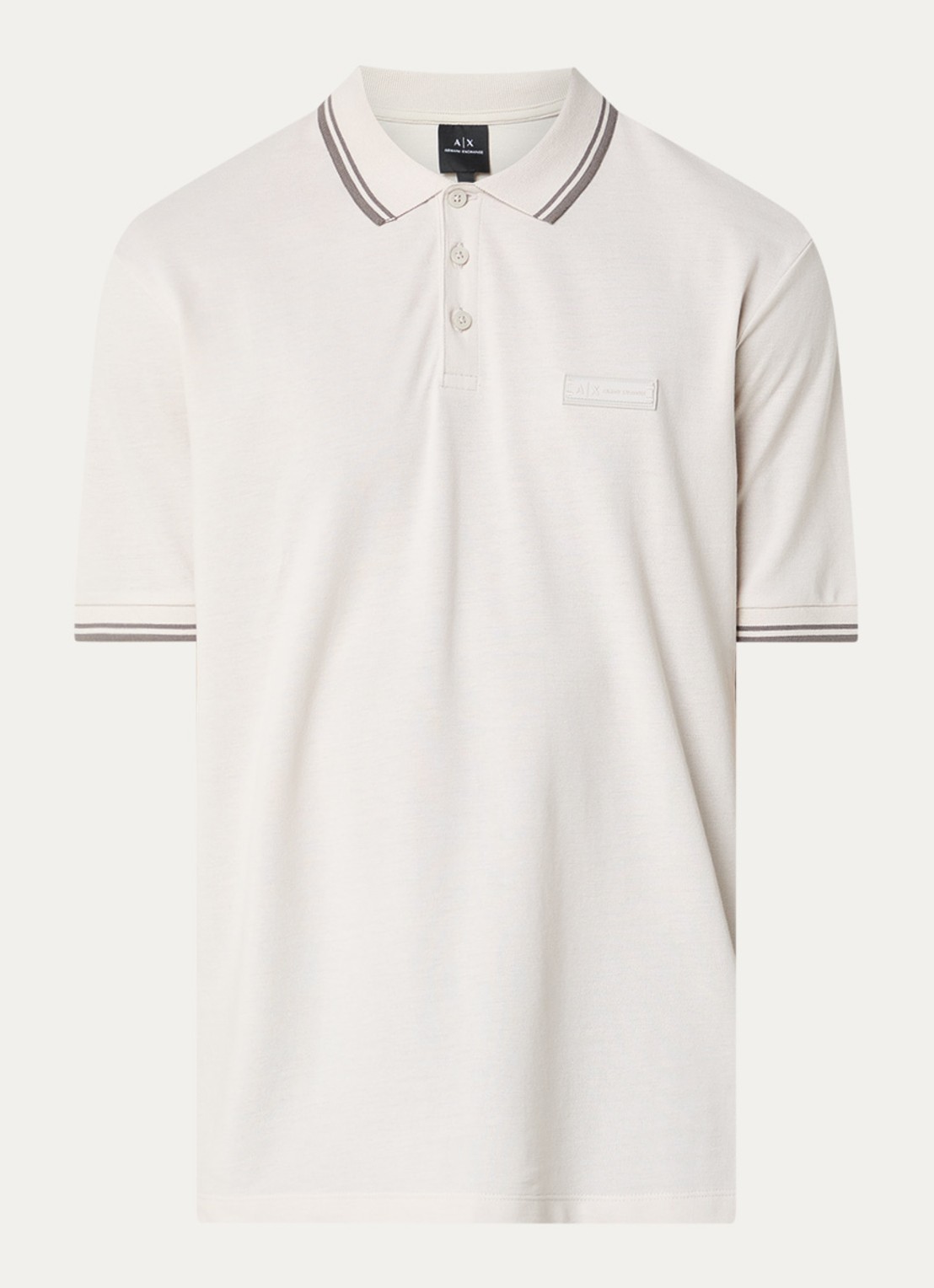 Armani Regular fit polo met logo - voorkant 3 creme