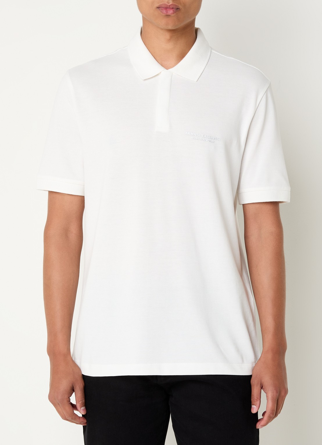 Armani Regular fit polo met logo - detail 4 gebroken wit