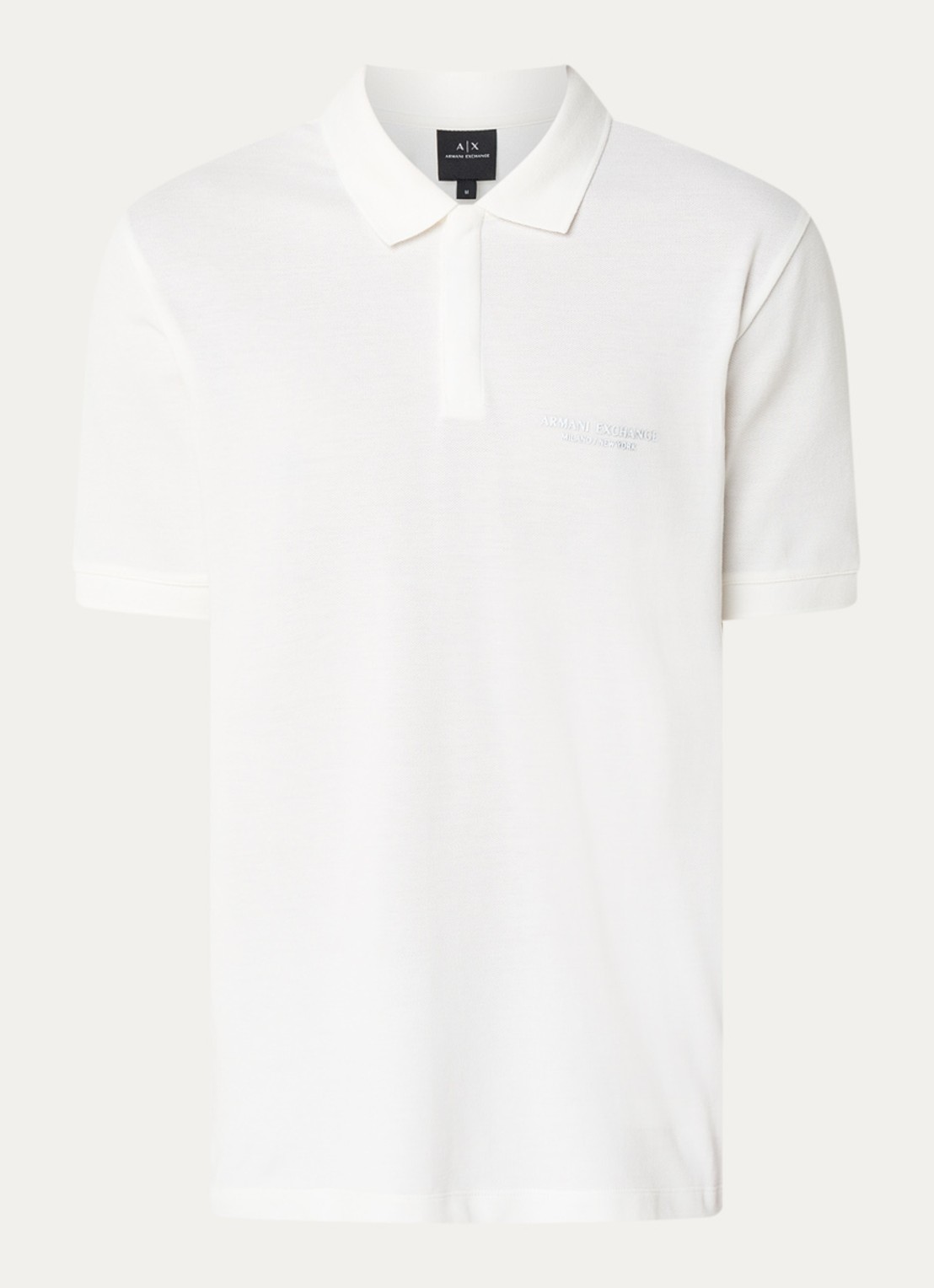 Armani Regular fit polo met logo - voorkant 2 gebroken wit