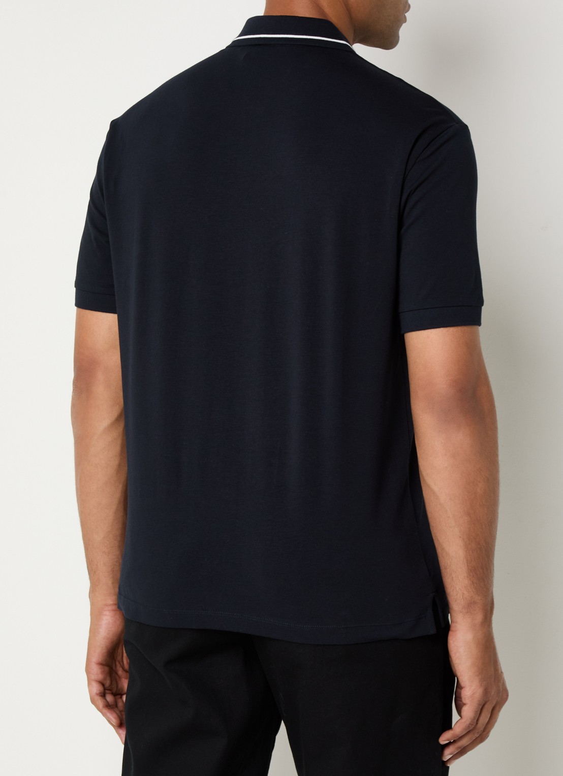 Armani Regular fit polo met logo - achterkant 4 donkerblauw