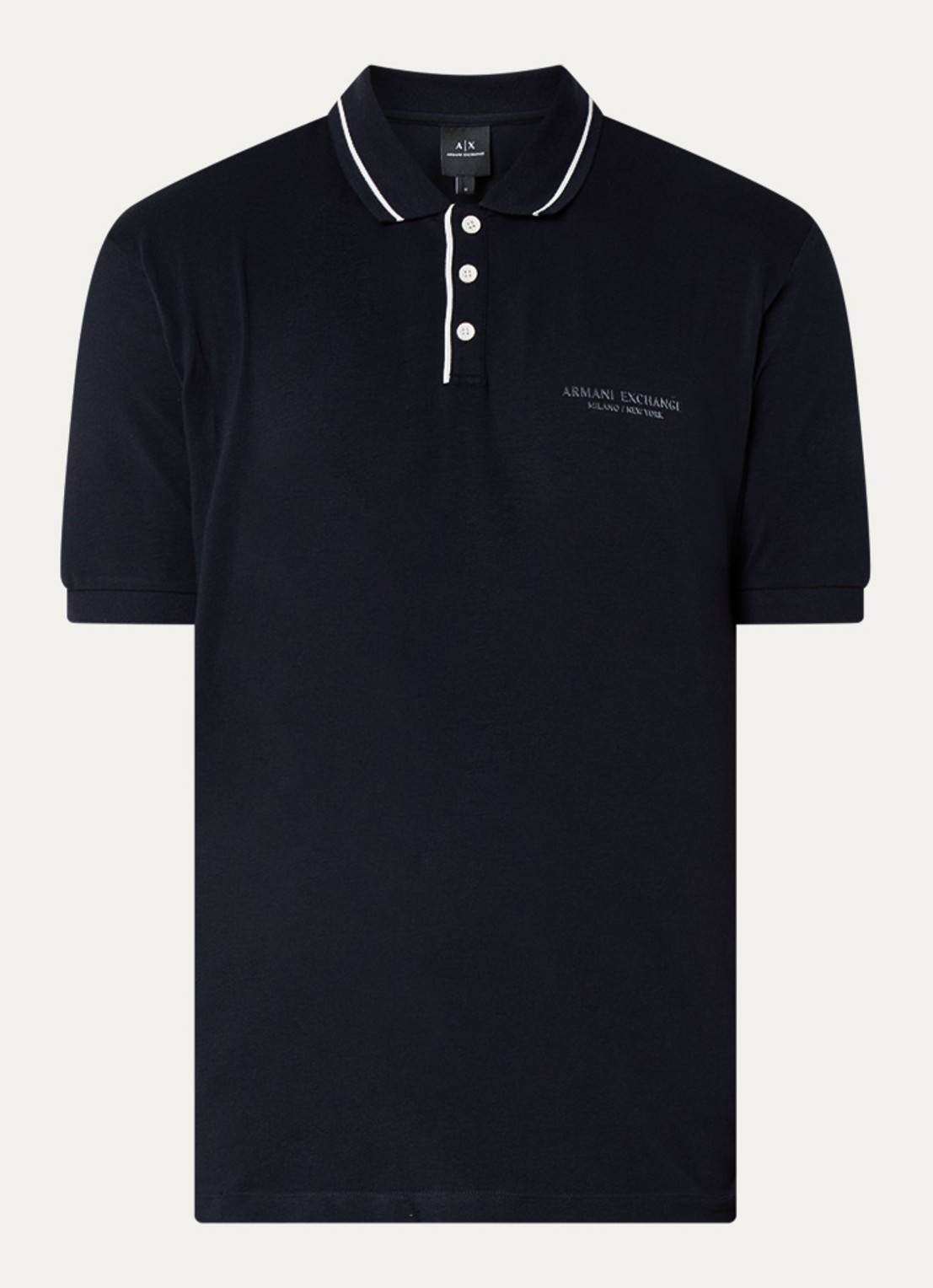 Armani Regular fit polo met logo - voorkant donkerblauw