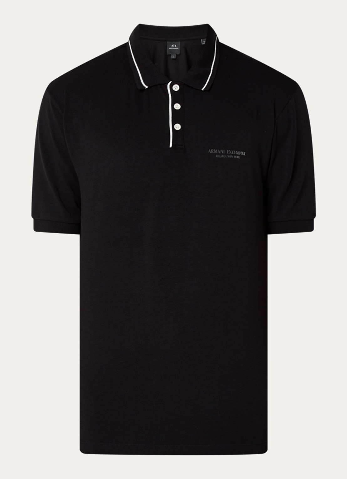 Armani Regular fit polo met logo - voorkant 3 zwart