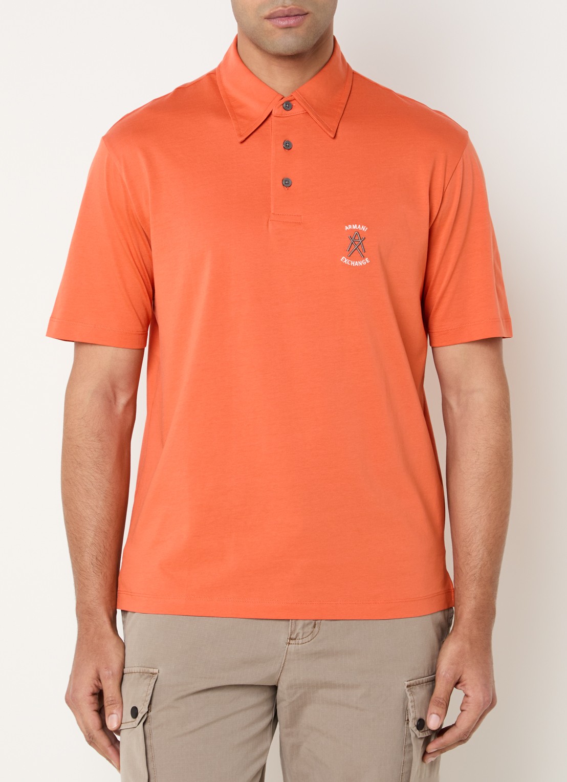 Armani Regular fit polo met logo - detail orange
