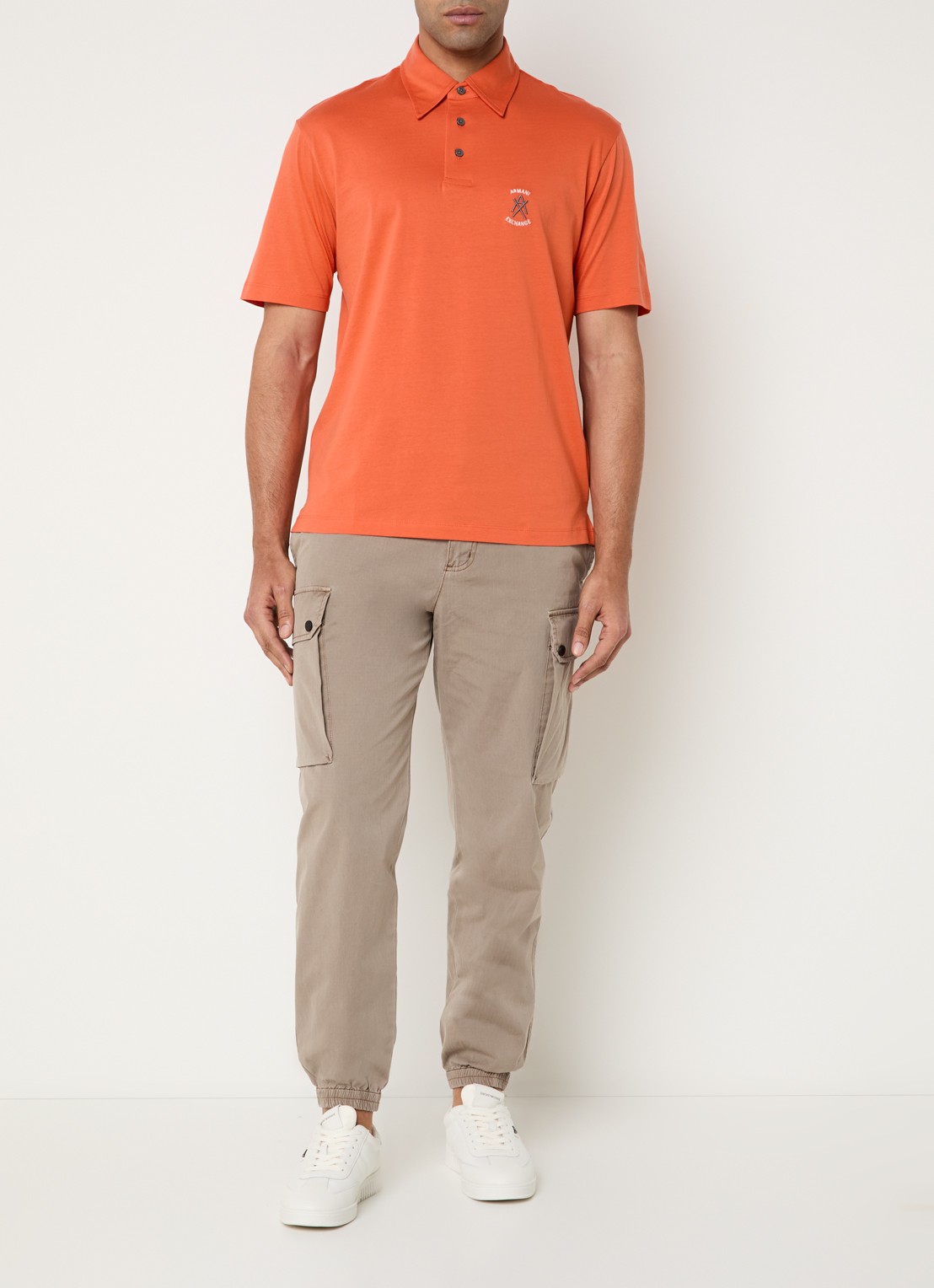 Armani Regular fit polo met logo - voorkant 4 orange