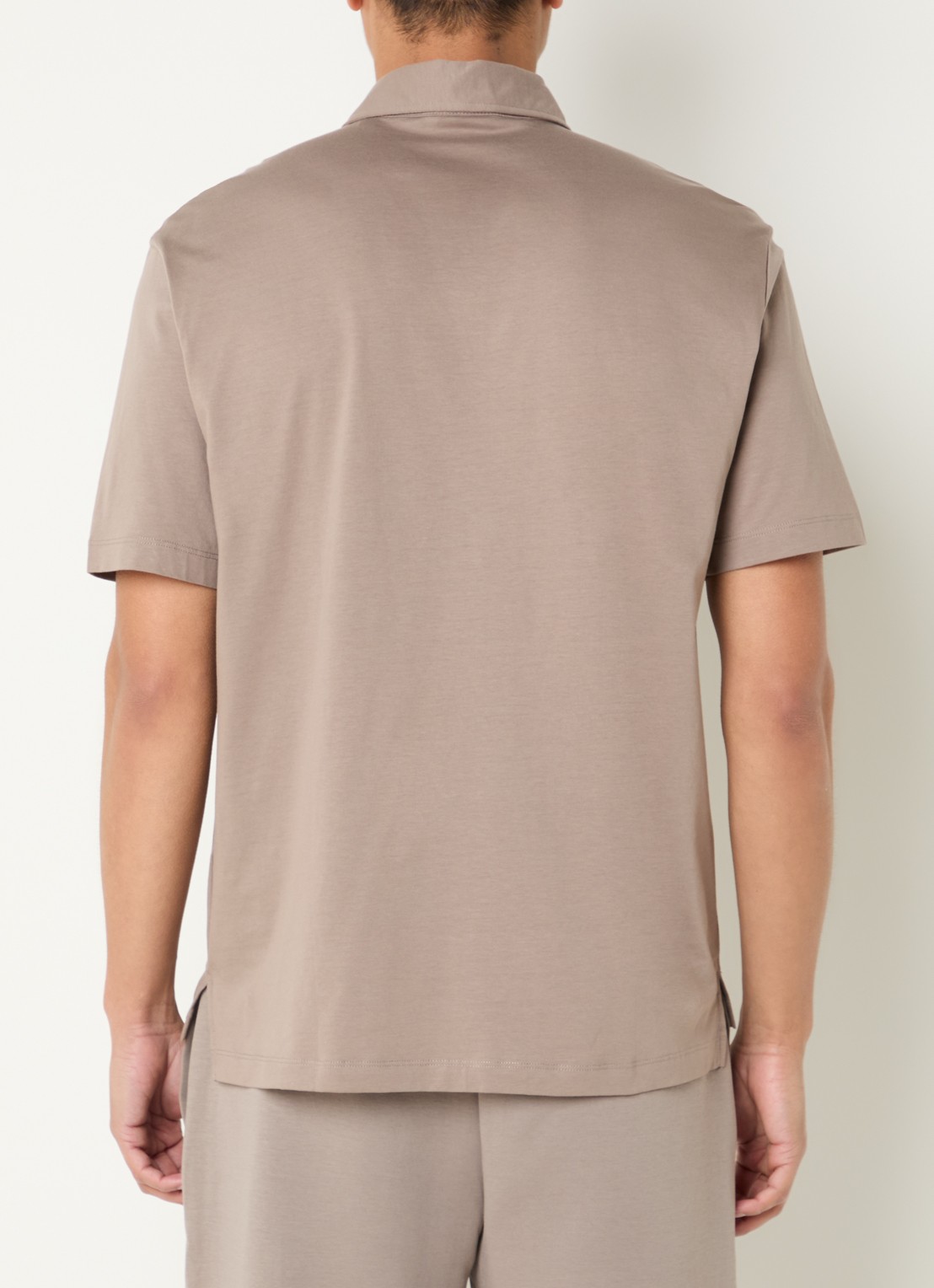 Armani Regular fit polo met logo - achterkant zand