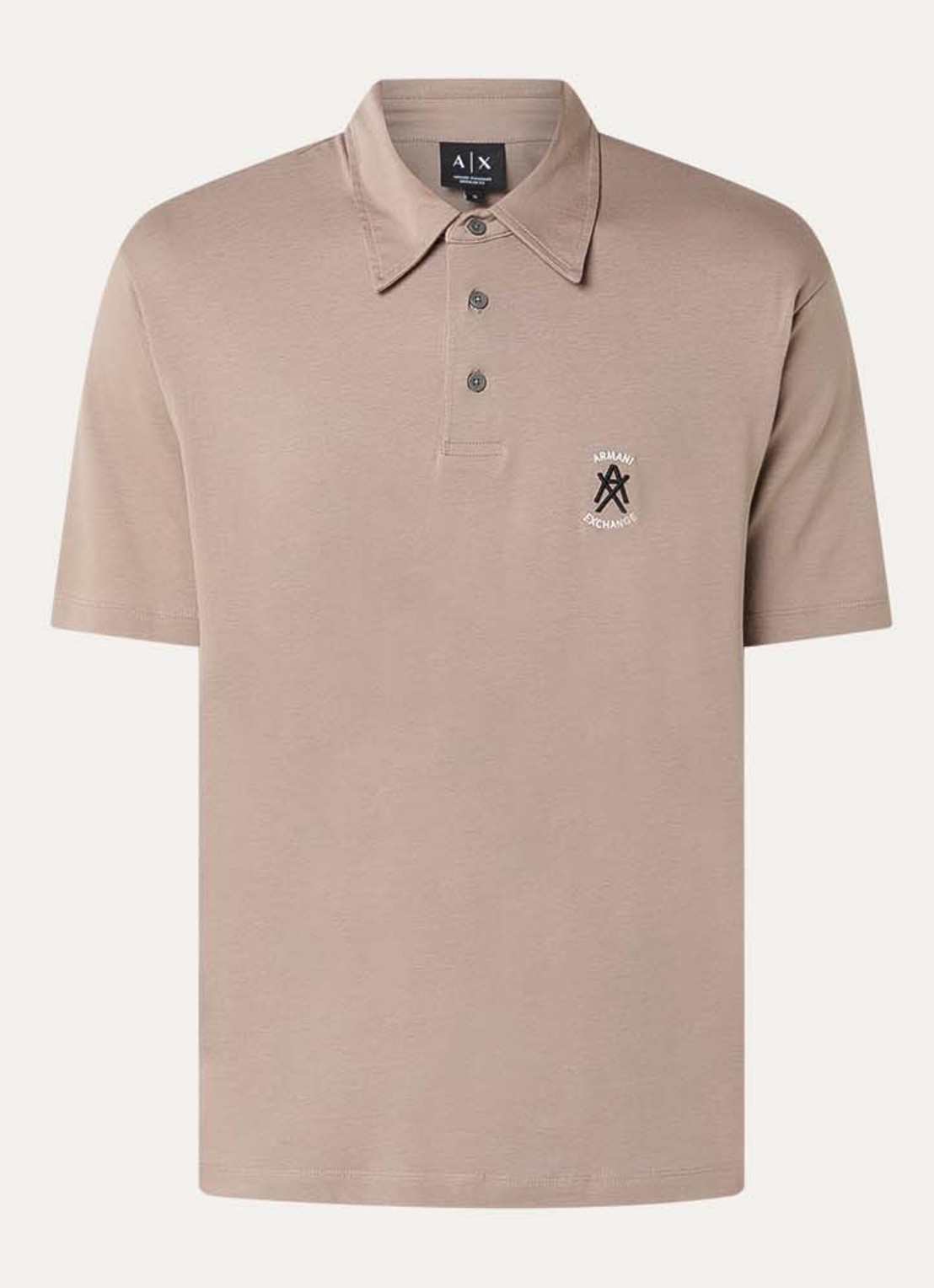 Armani Regular fit polo met logo - voorkant 2 zand