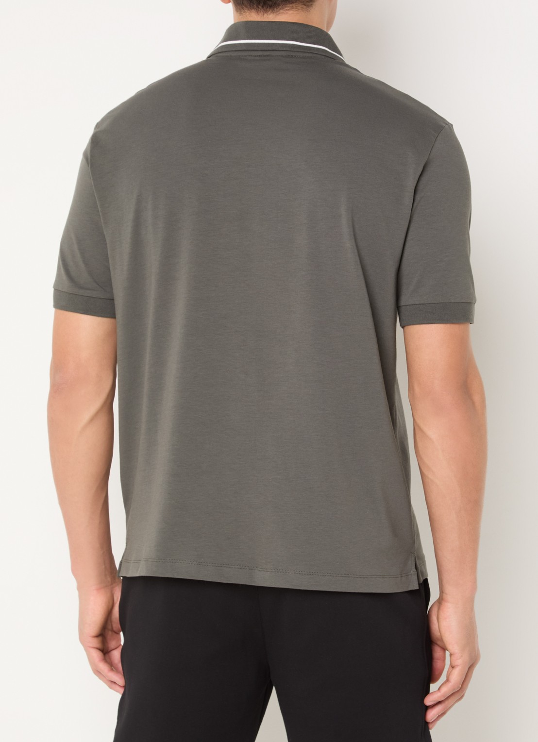 Armani Regular fit polo met logo - achterkant donkergrijs