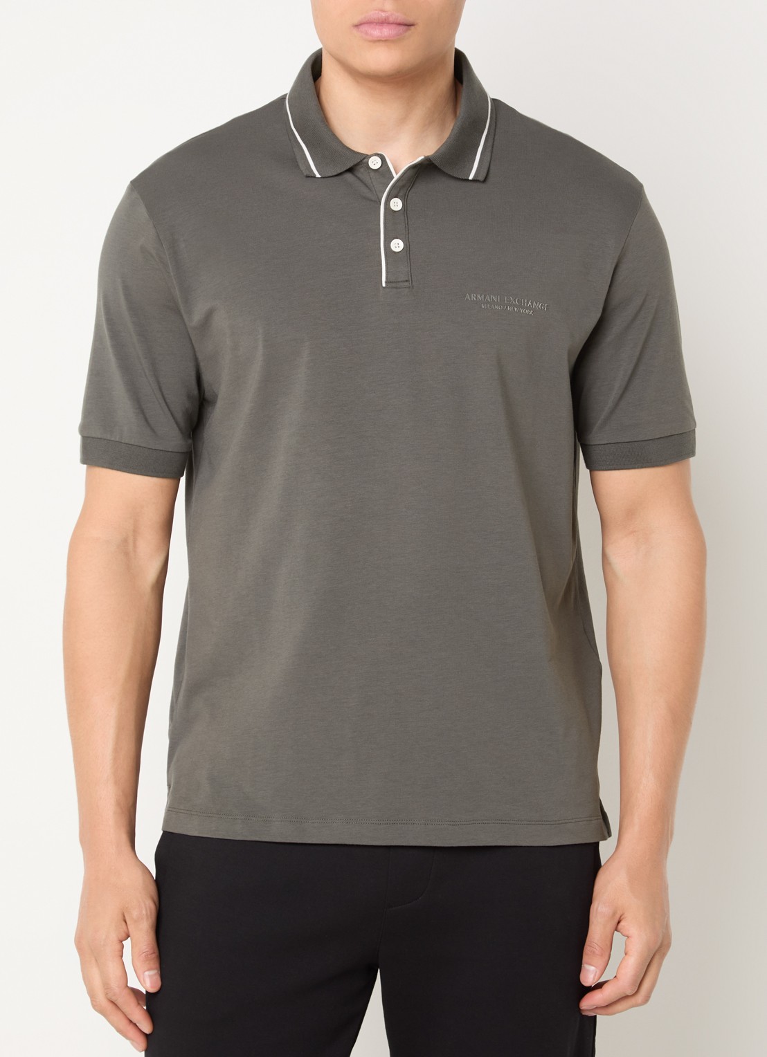 Armani Regular fit polo met logo - detail 4 donkergrijs