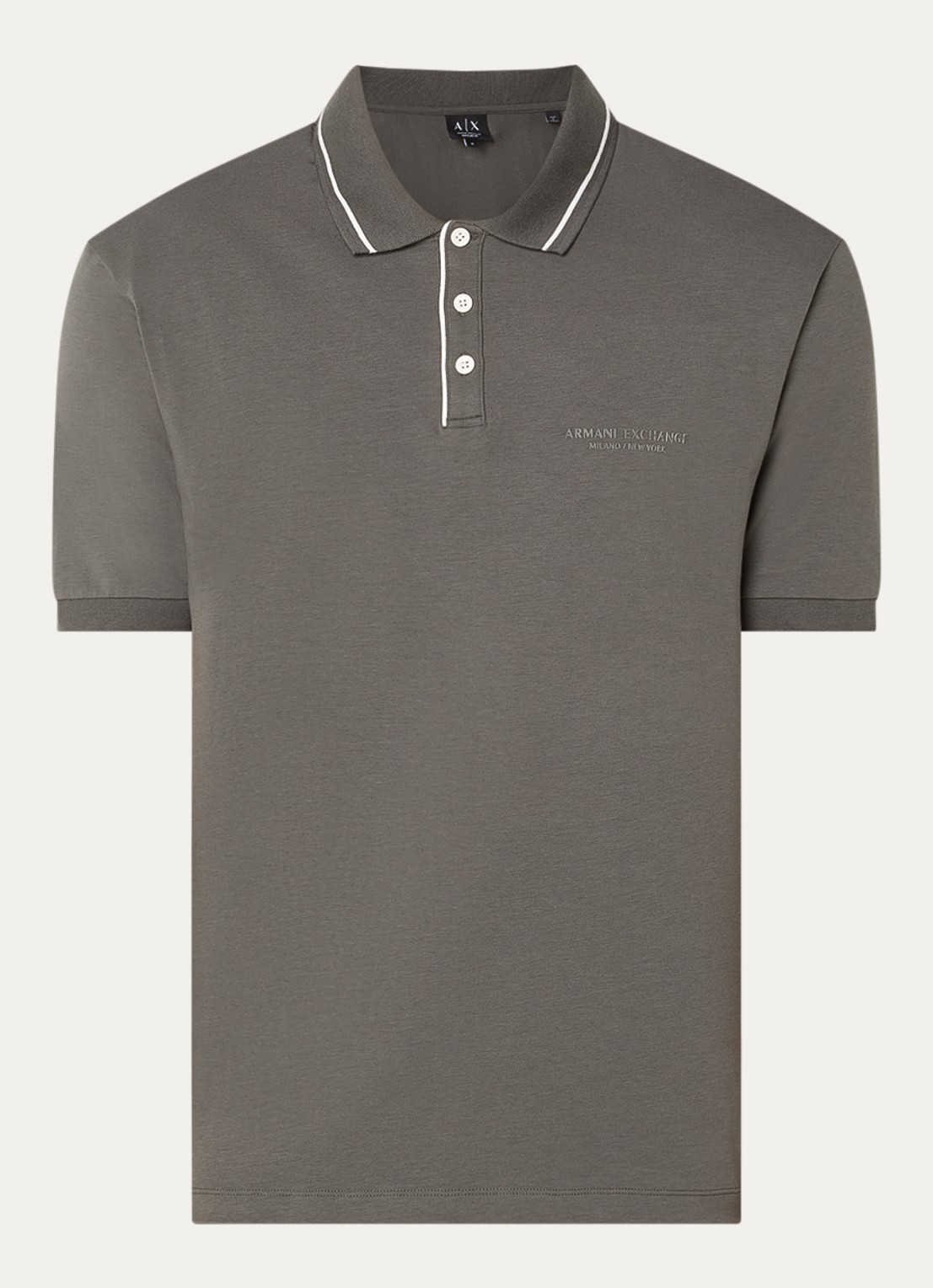 Armani Regular fit polo met logo - voorkant 2 donkergrijs