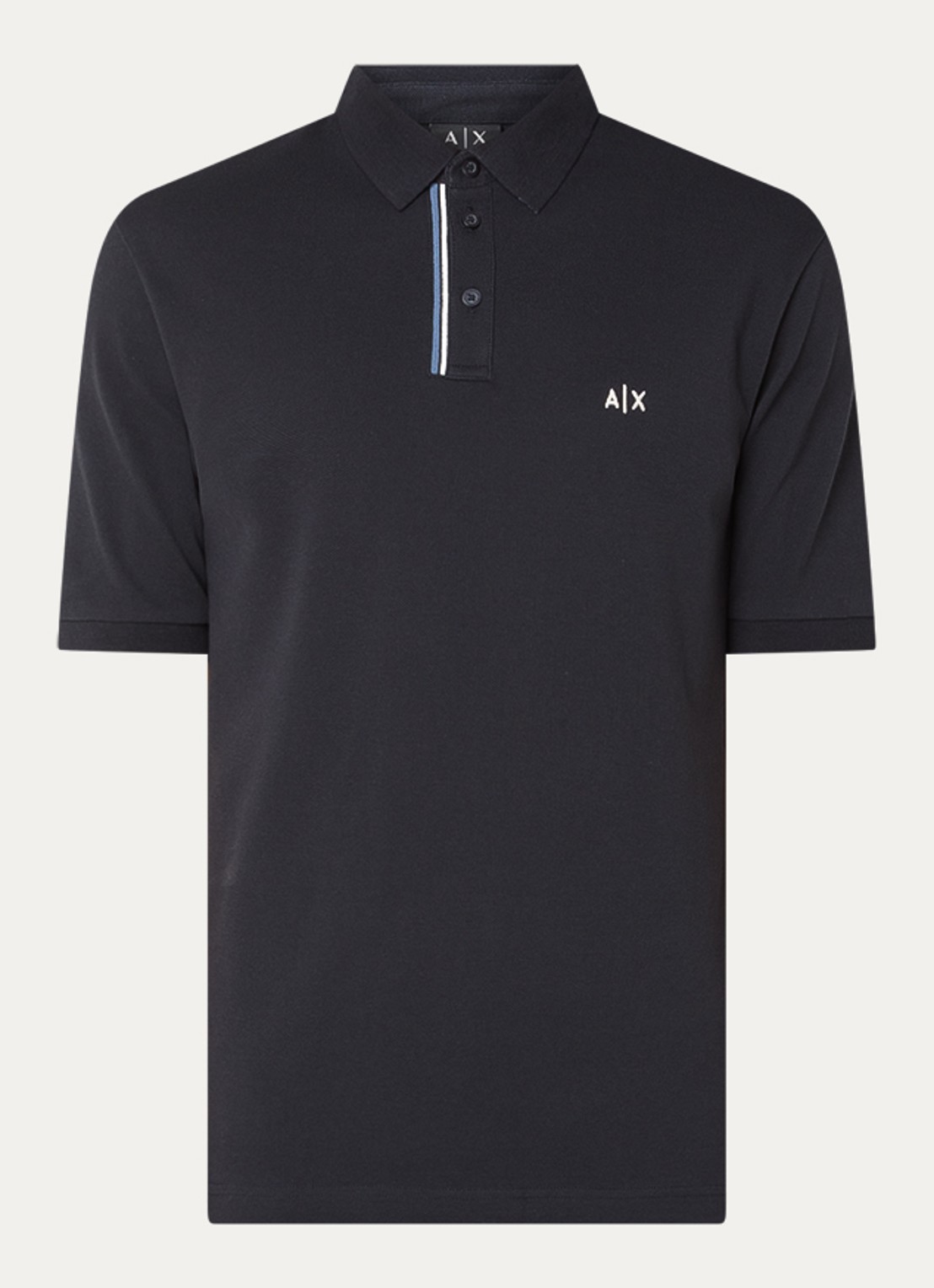 Armani Regular fit polo met logo - voorkant donkerblauw