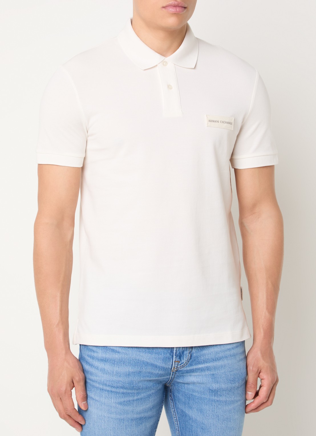 Armani Regular fit polo met logo - detail wit