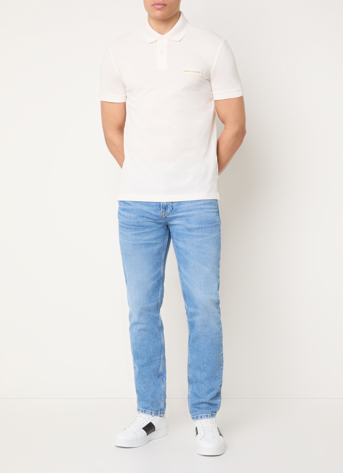 Armani Regular fit polo met logo - voorkant 4 wit