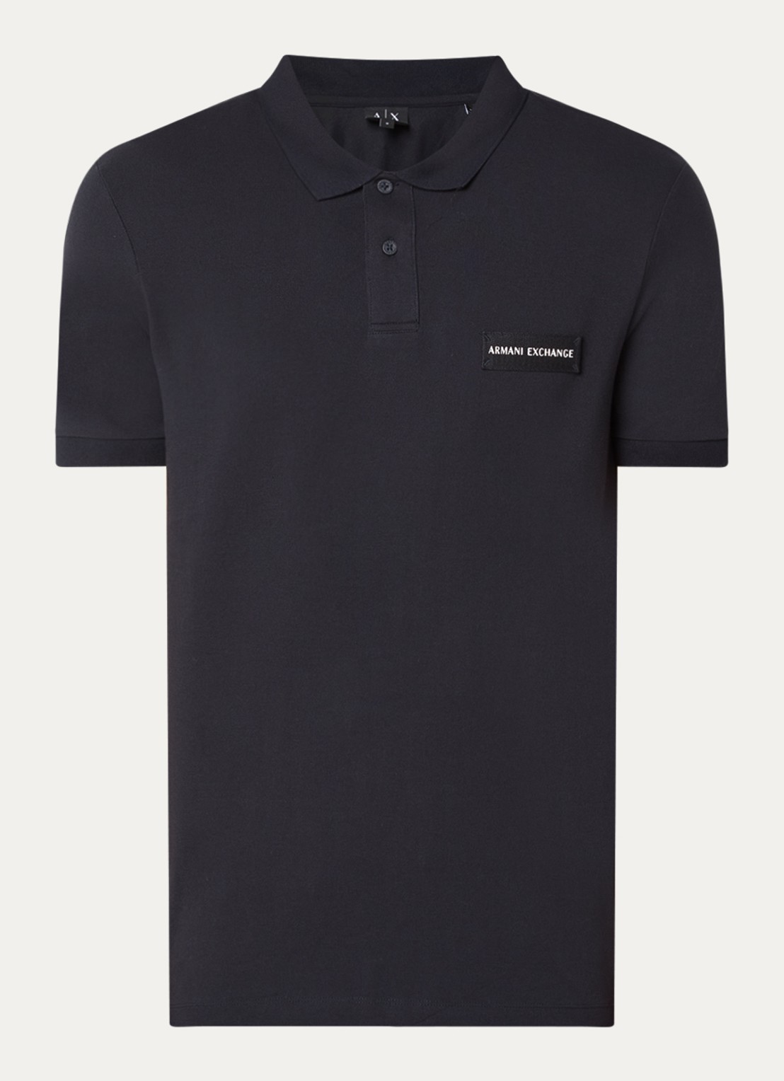Armani Regular fit polo met logo - voorkant 2 donkerblauw