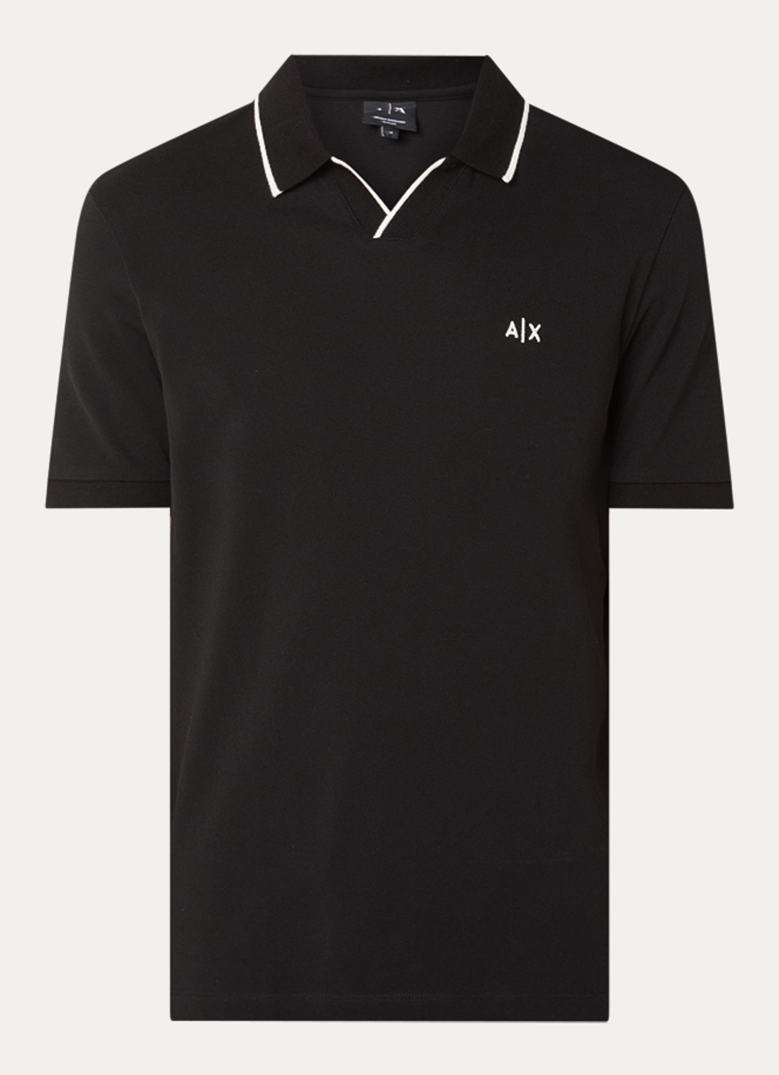 Armani Regular fit polo met logo - voorkant 2 zwart