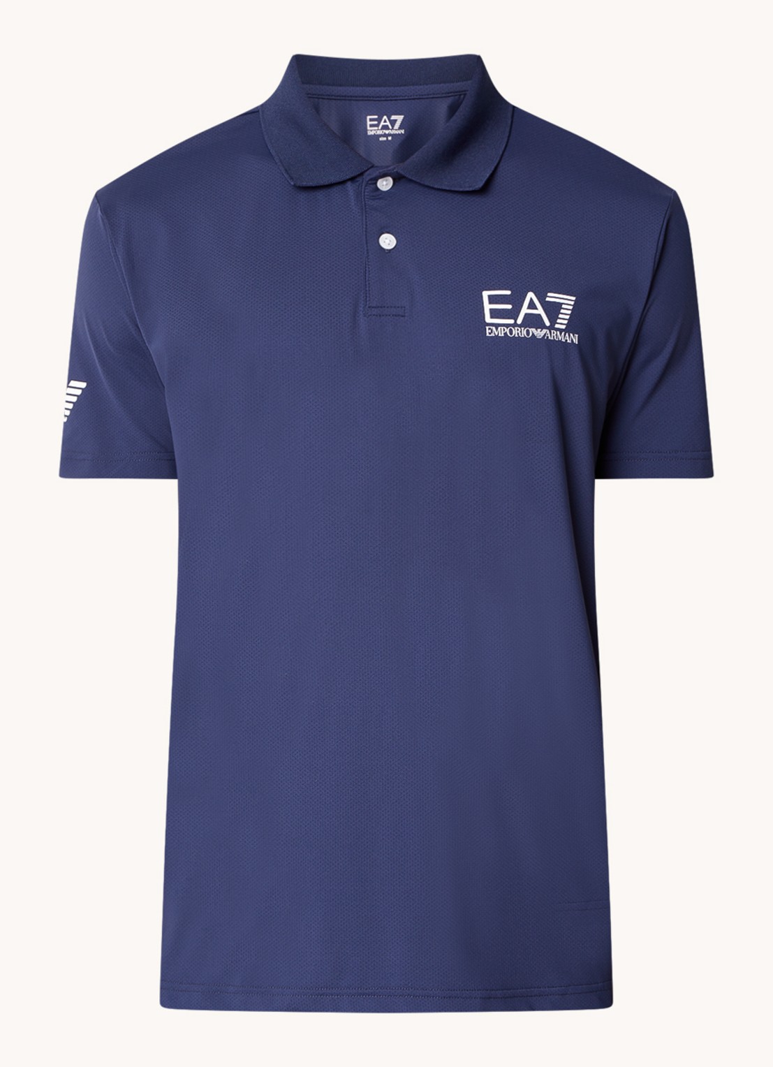 Armani Regular fit polo met logo - voorkant 3 donkerblauw