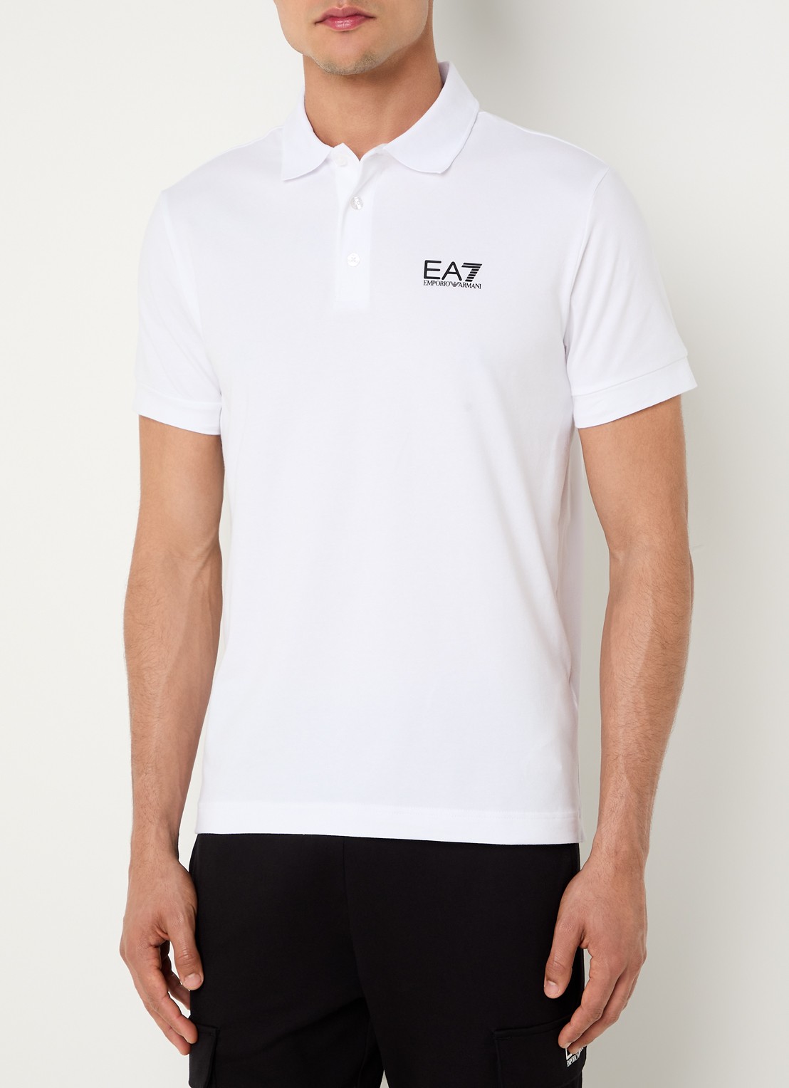 Armani Regular fit polo met logo - detail 3 wit