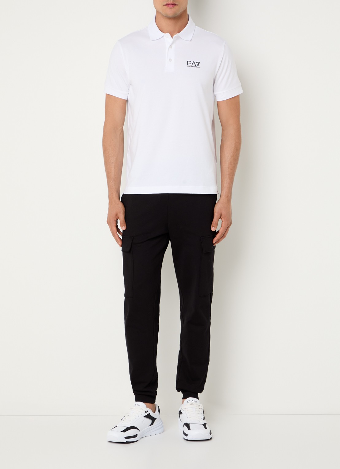 Armani Regular fit polo met logo - voorkant 2 wit