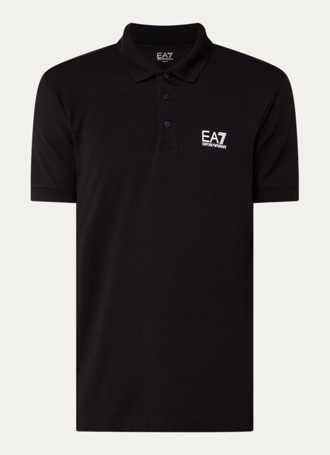 Armani Regular fit polo met logo - voorkant zwart