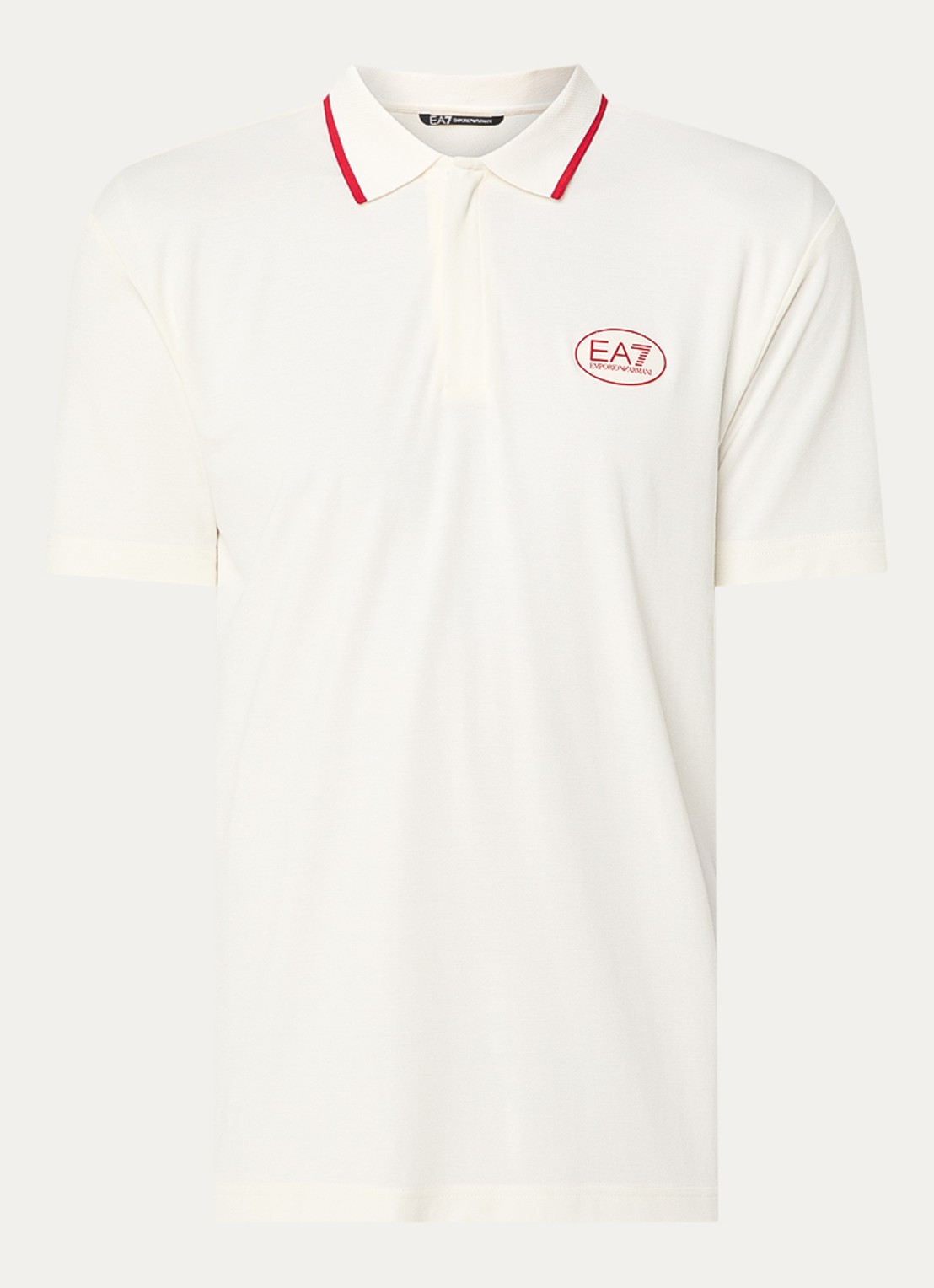 Armani Regular fit polo met logo - voorkant 3 gebroken wit
