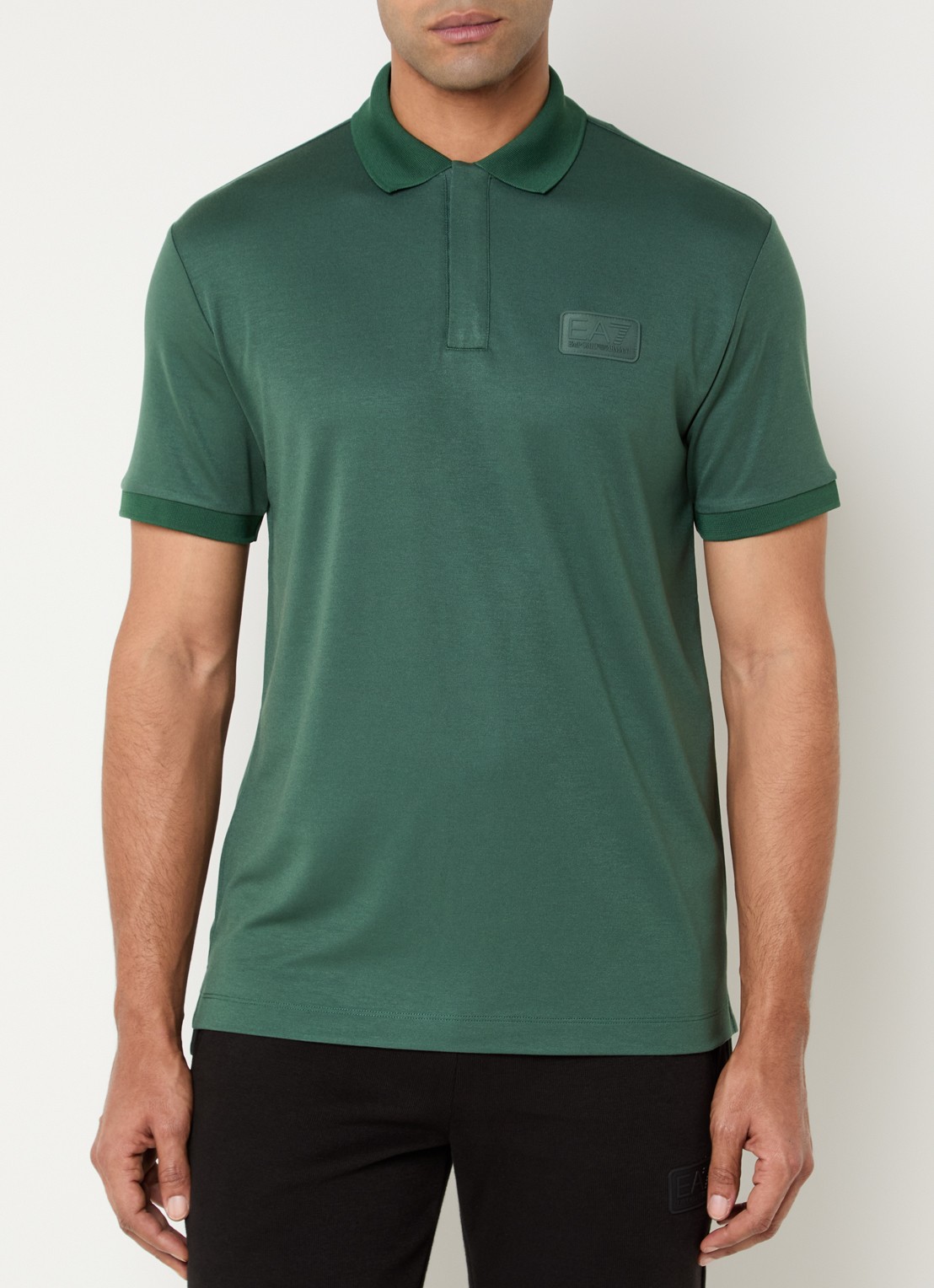 Armani Regular fit polo met logo - detail 4 legergroen