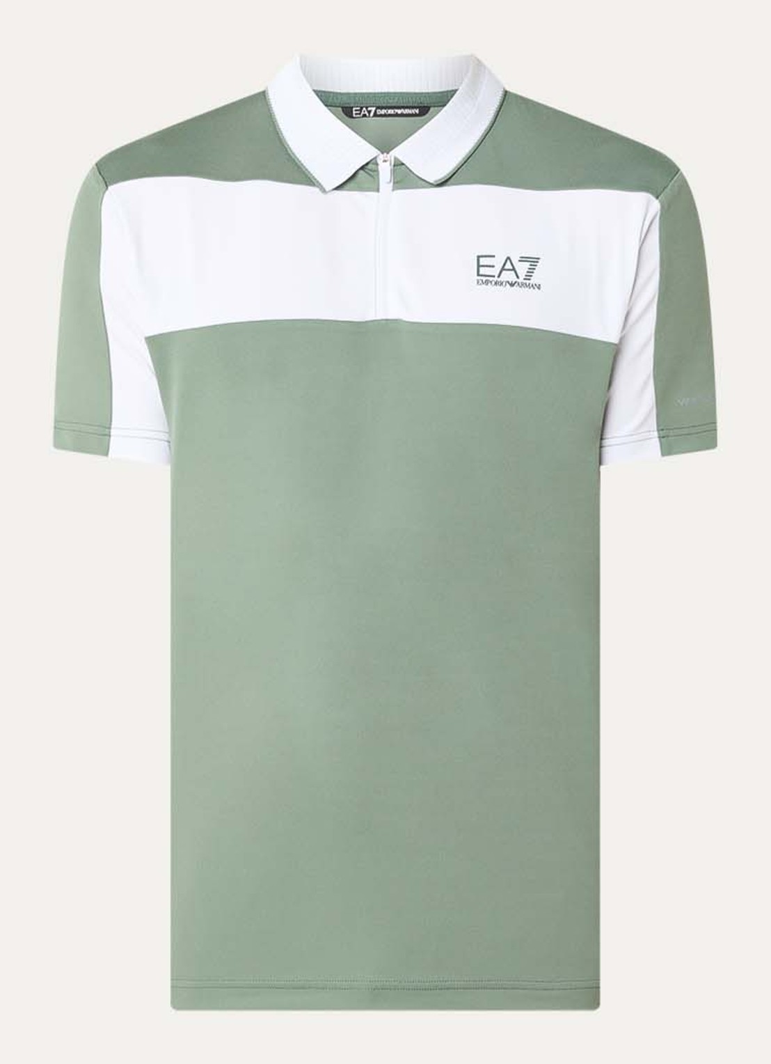 Armani Regular fit polo met logo - voorkant 2 olijfgroen