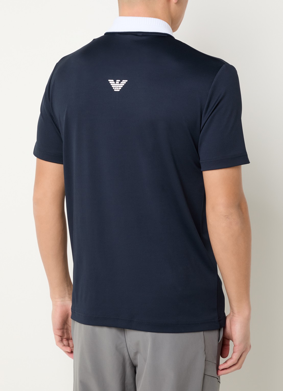 Armani Regular fit polo met logo - achterkant donkerblauw