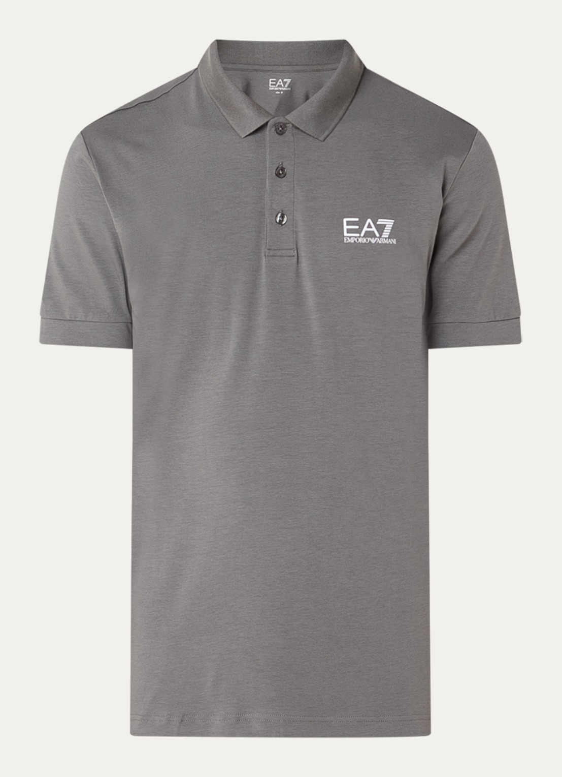 Armani Regular fit polo met logo - voorkant 3 donkergrijs