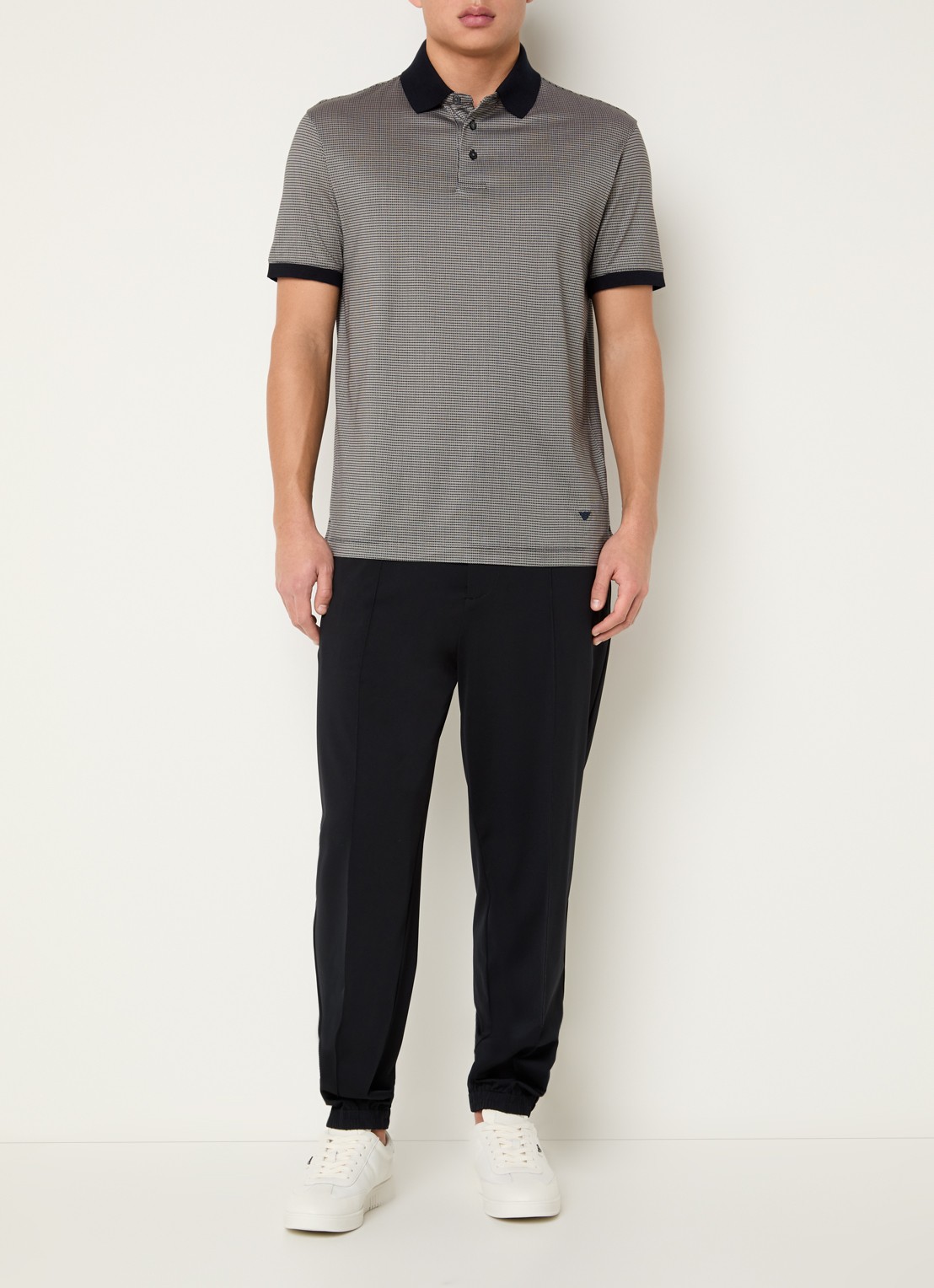 Armani Regular fit polo met logo - voorkant 2 donkerblauw