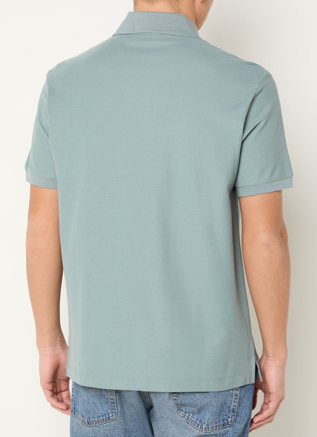 Armani Regular fit polo met logo - achterkant 3 blauwgrijs