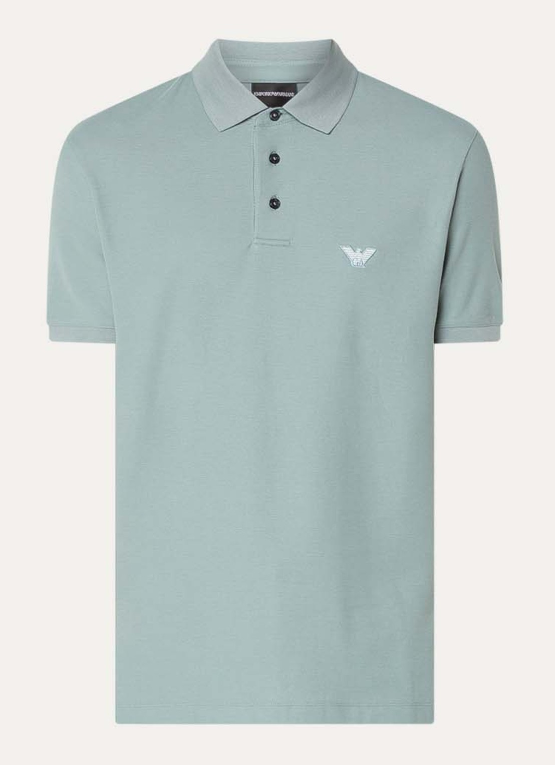 Armani Regular fit polo met logo - voorkant blauwgrijs