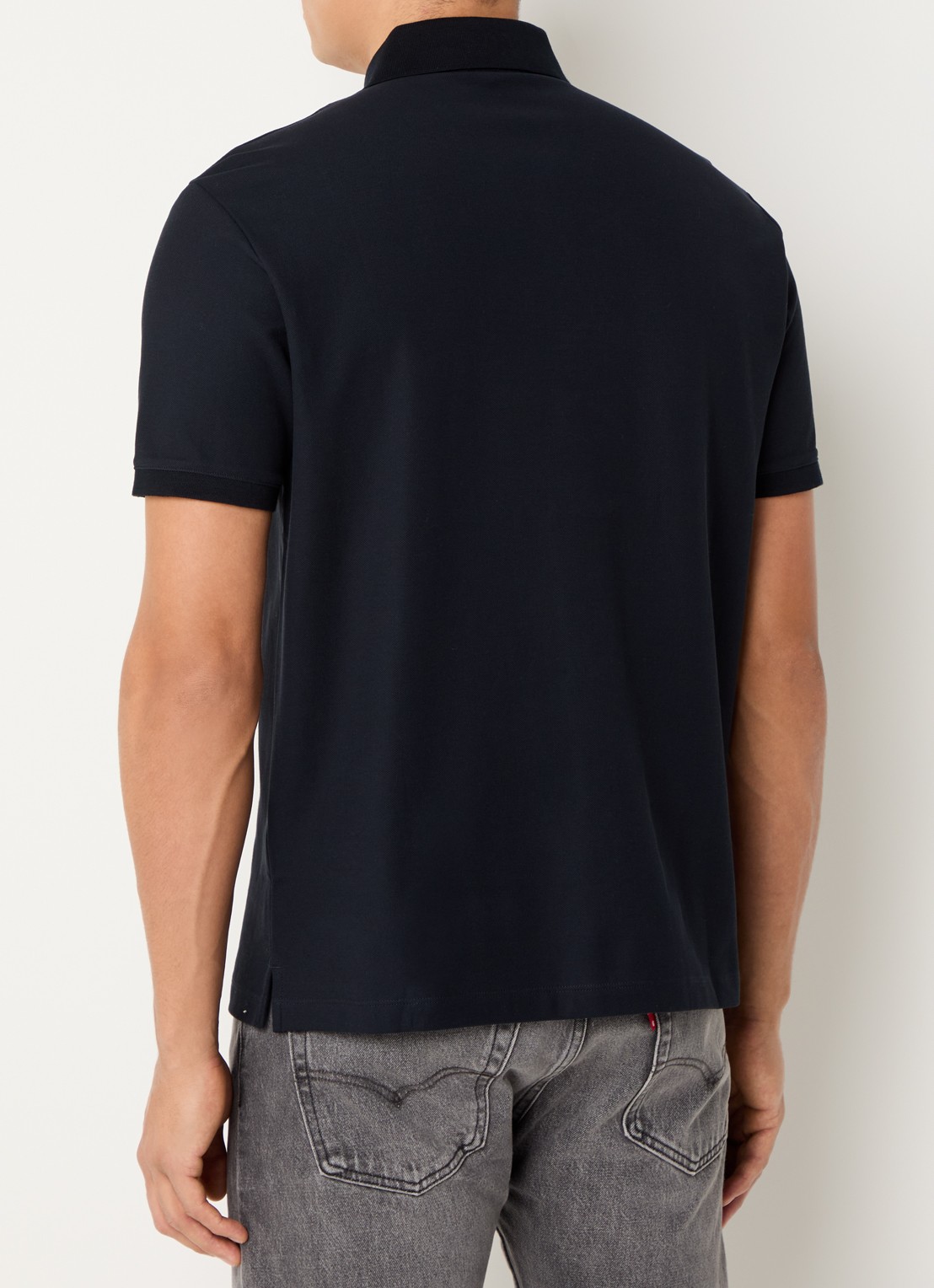 Armani Regular fit polo met logo - achterkant 3 donkerblauw