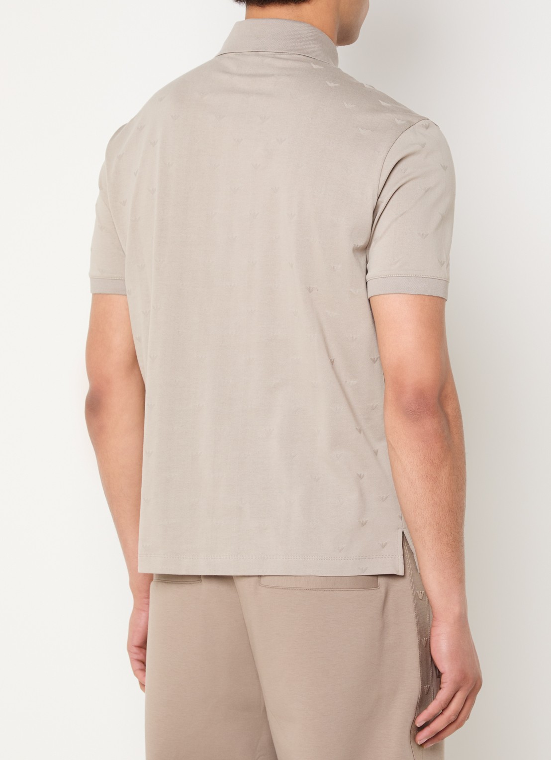 Armani Regular fit polo met logo - achterkant 2 beige