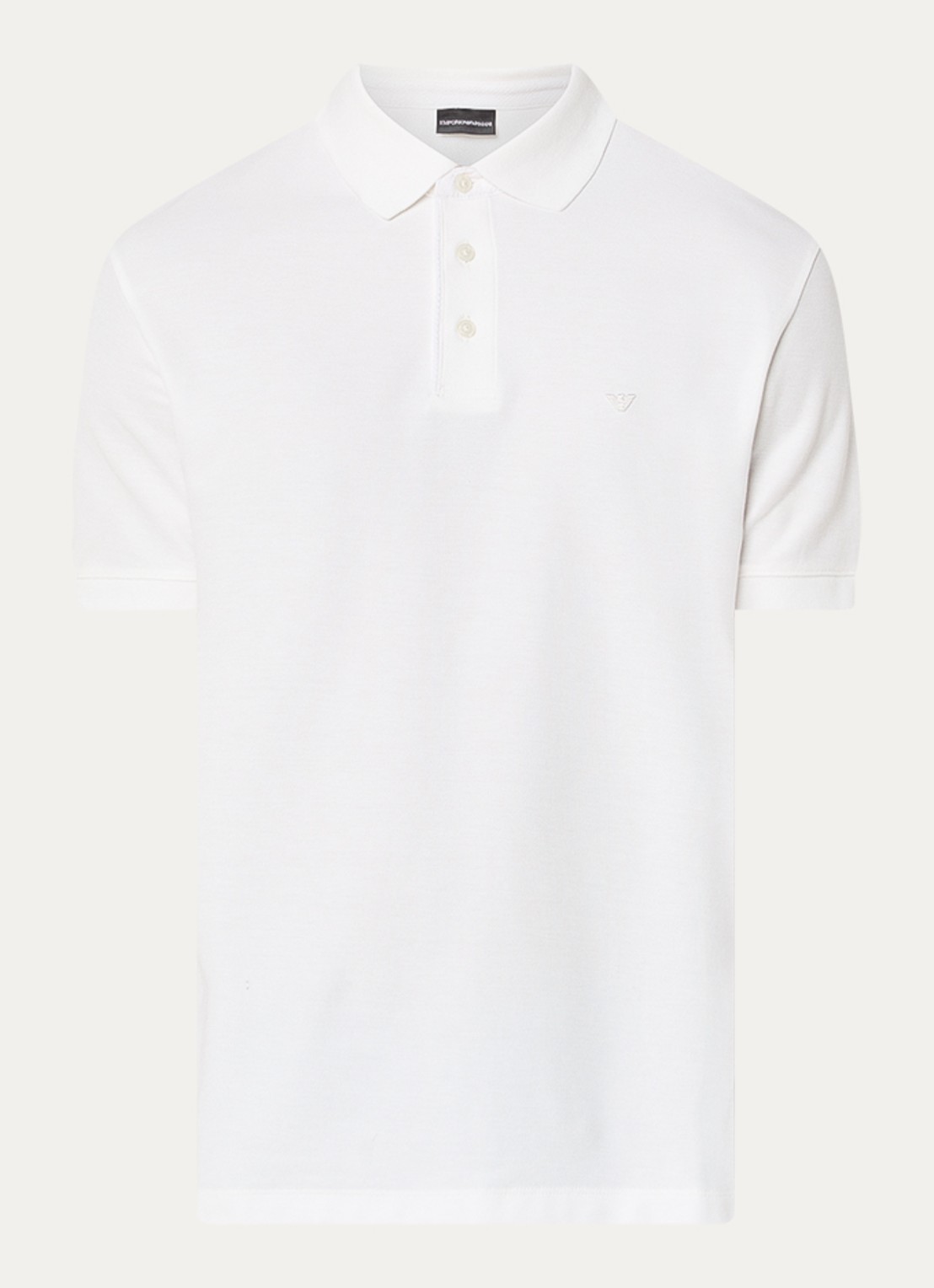 Armani Regular fit polo met logo - voorkant 3 gebroken wit