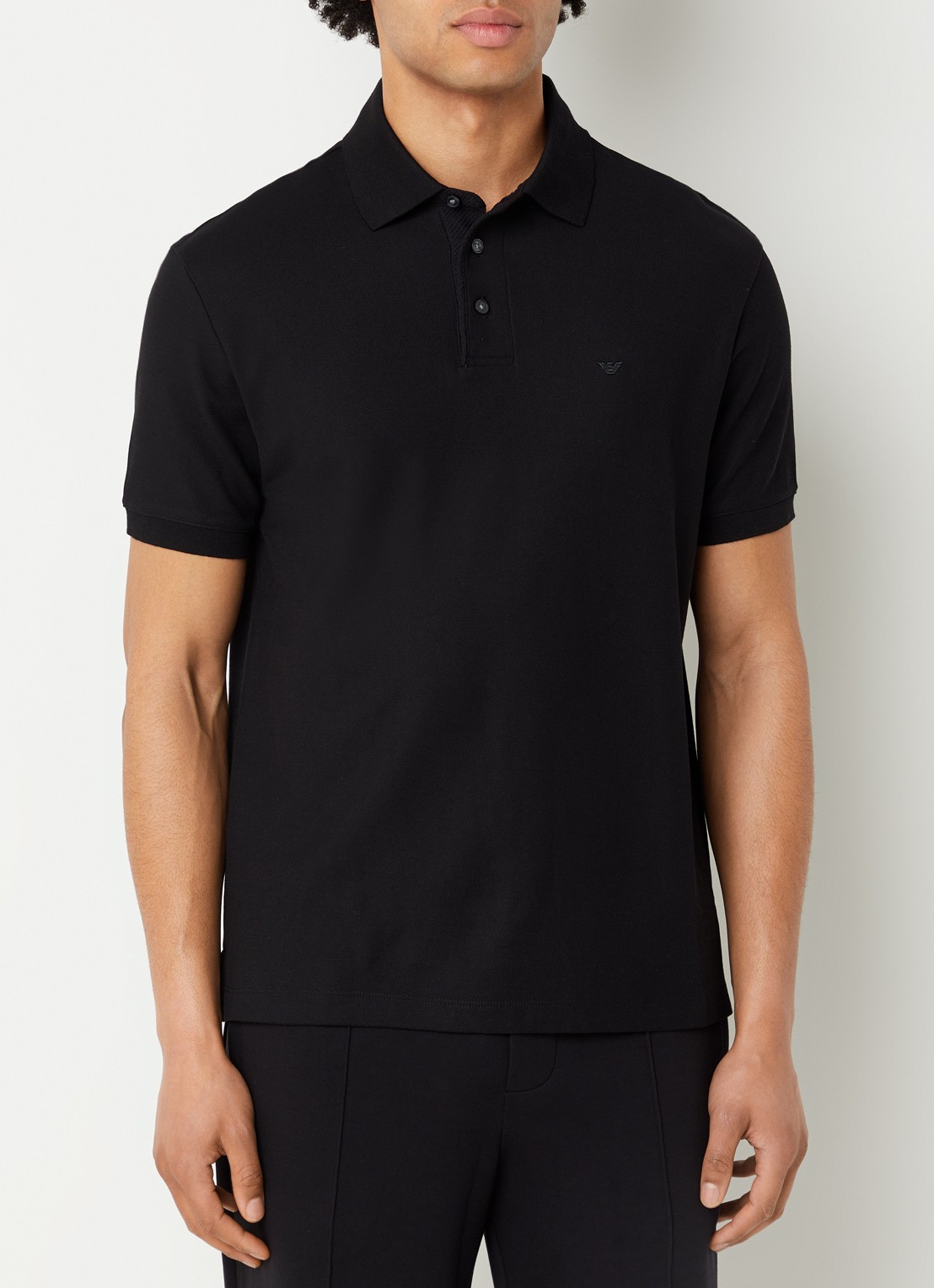 Armani Regular fit polo met logo - detail 2 zwart