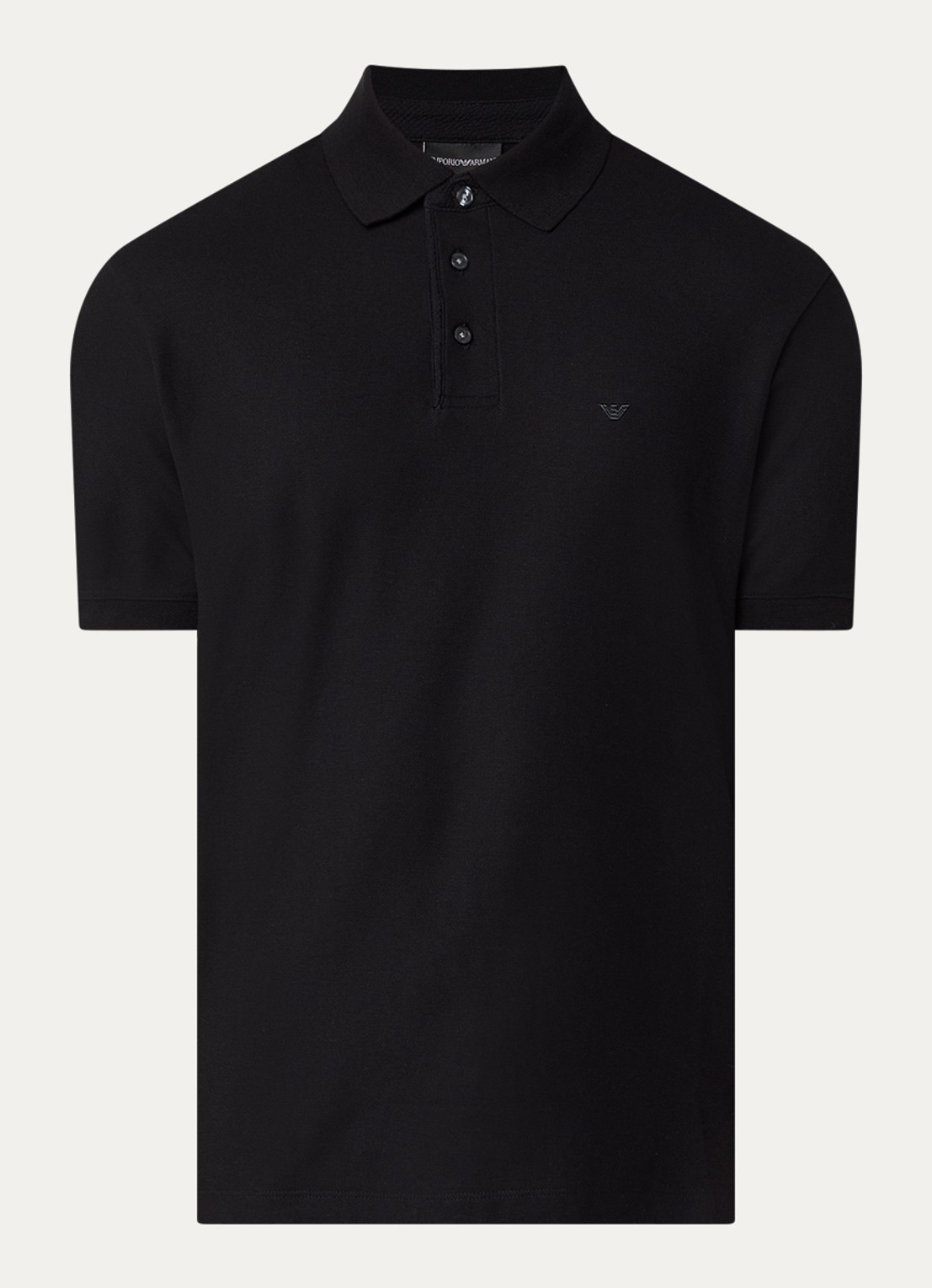 Armani Regular fit polo met logo - voorkant 3 zwart