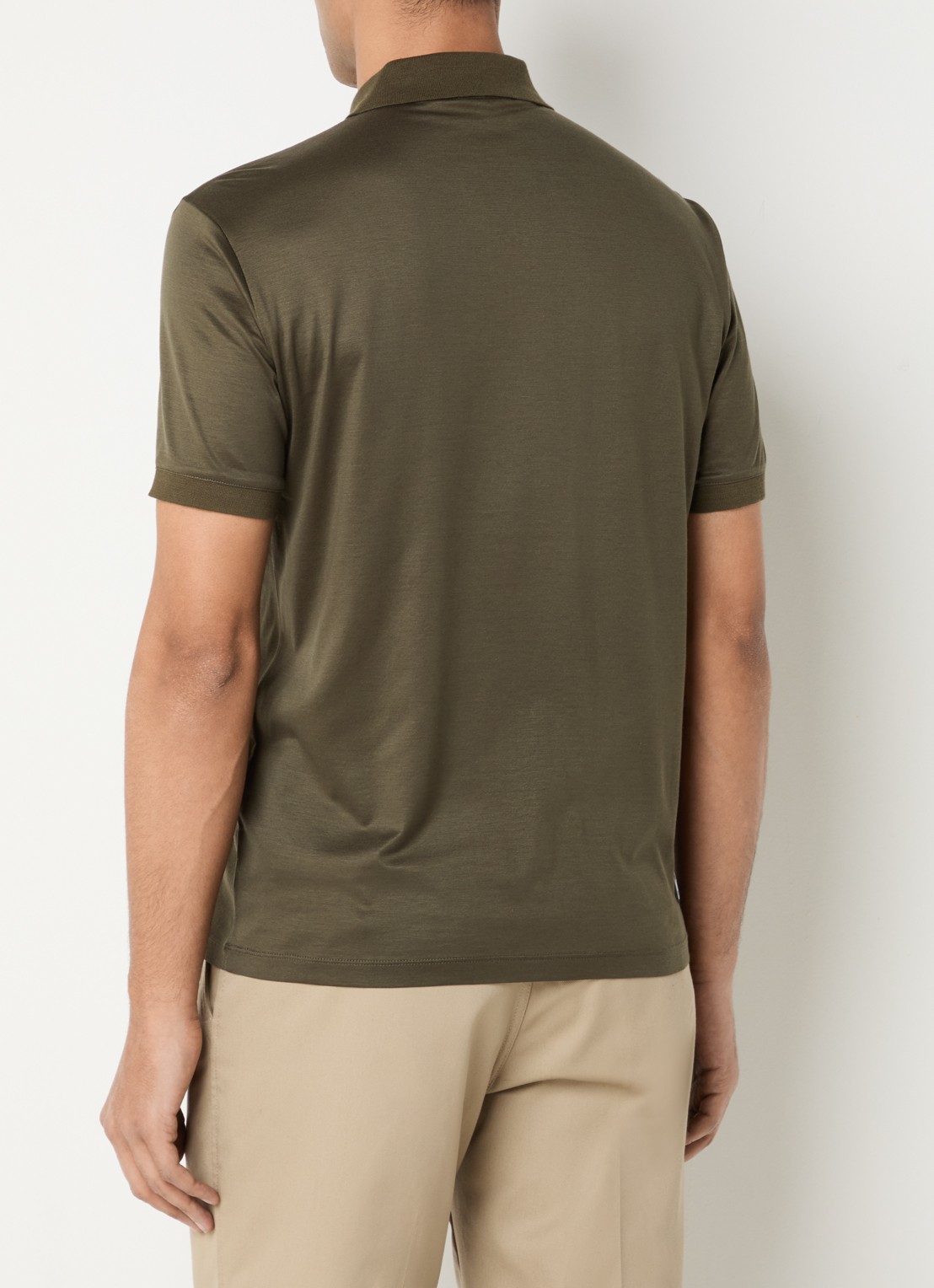 Armani Regular fit polo met logo - achterkant 2 bronsgroen
