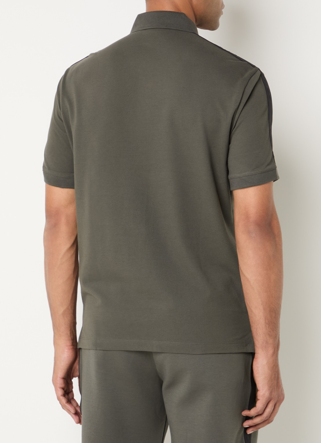 Armani Regular fit polo met logoband - achterkant bronsgroen
