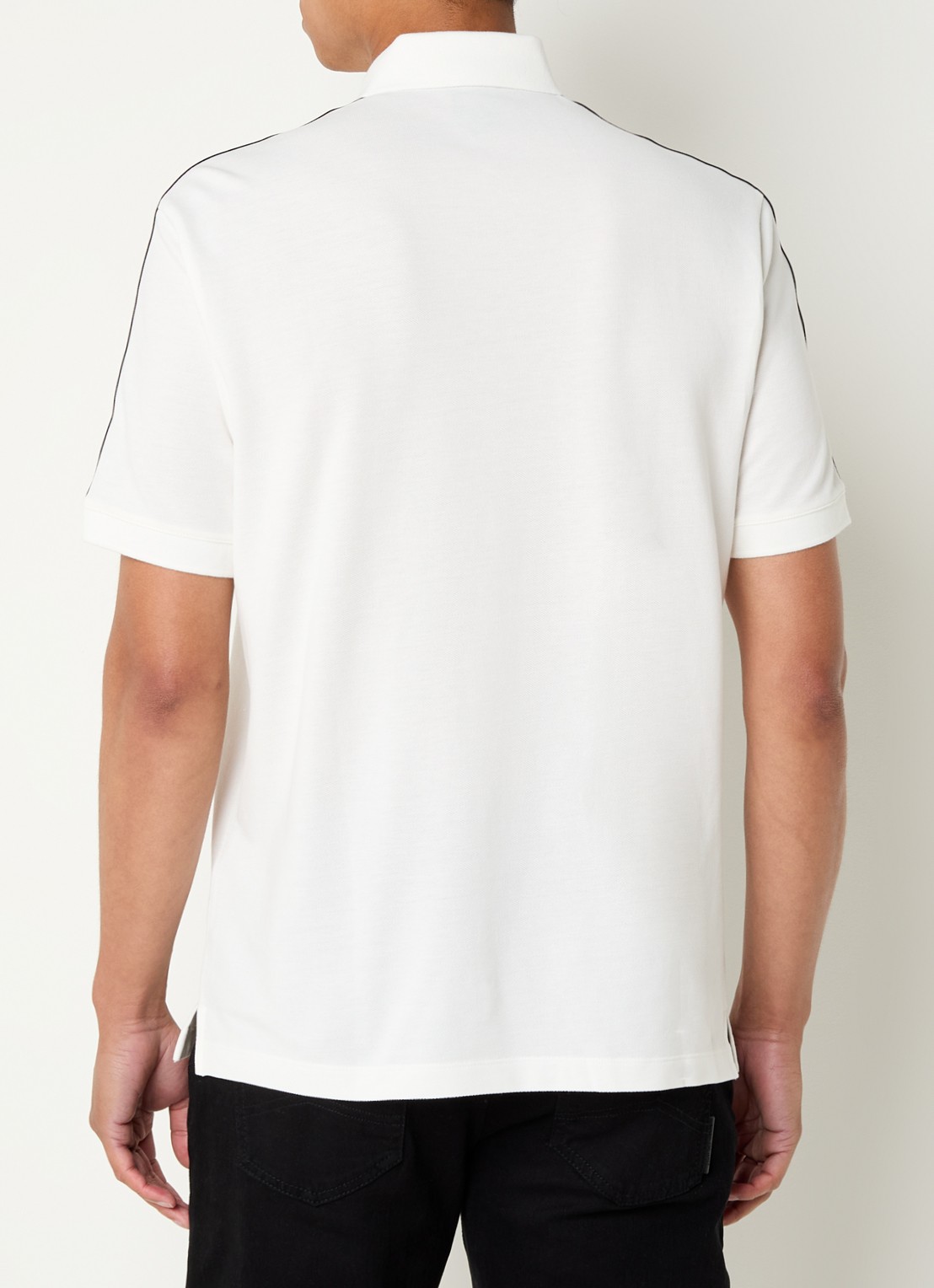 Armani Regular fit polo met logoband - achterkant 4 gebroken wit
