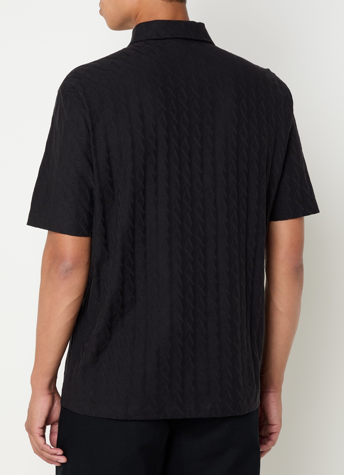 Armani Regular fit polo met logoborduring - achterkant zwart