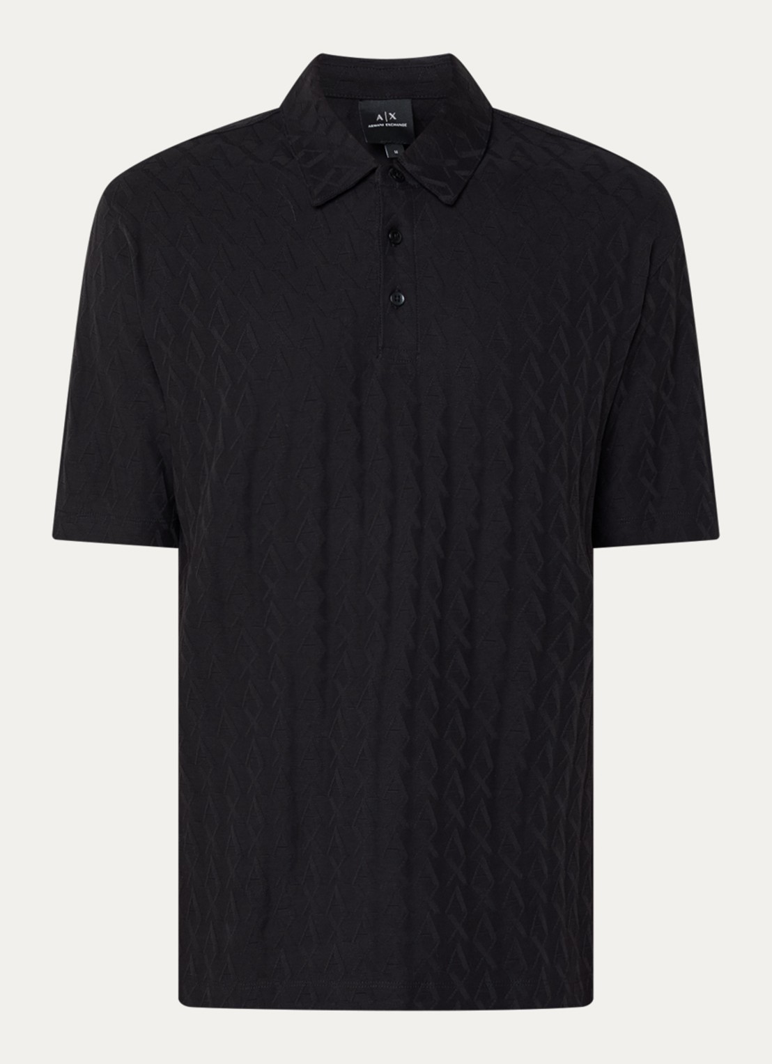 Armani Regular fit polo met logoborduring - voorkant 2 zwart
